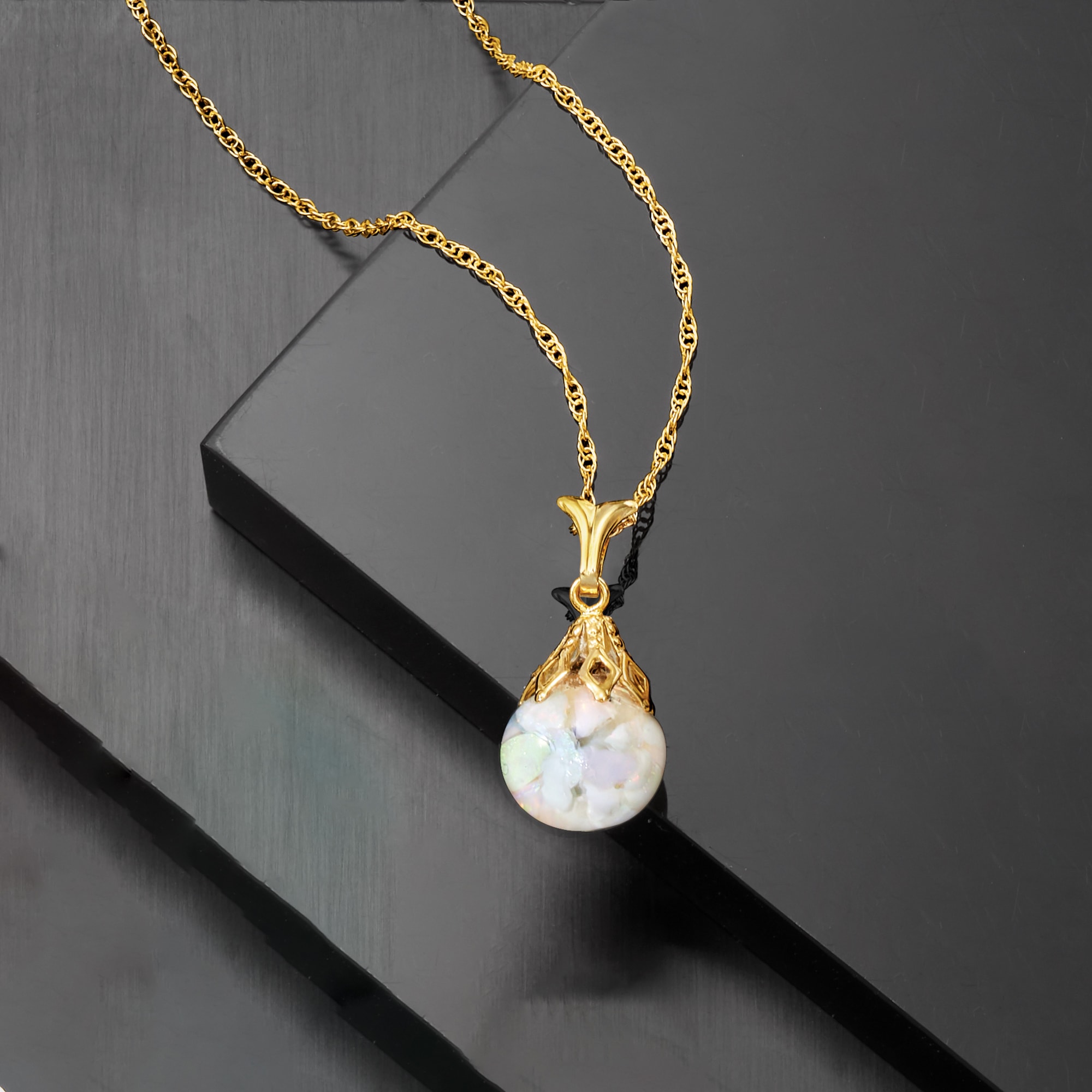 Floating Opal Pendant Necklace in 14kt Yellow Gold Ross Simons