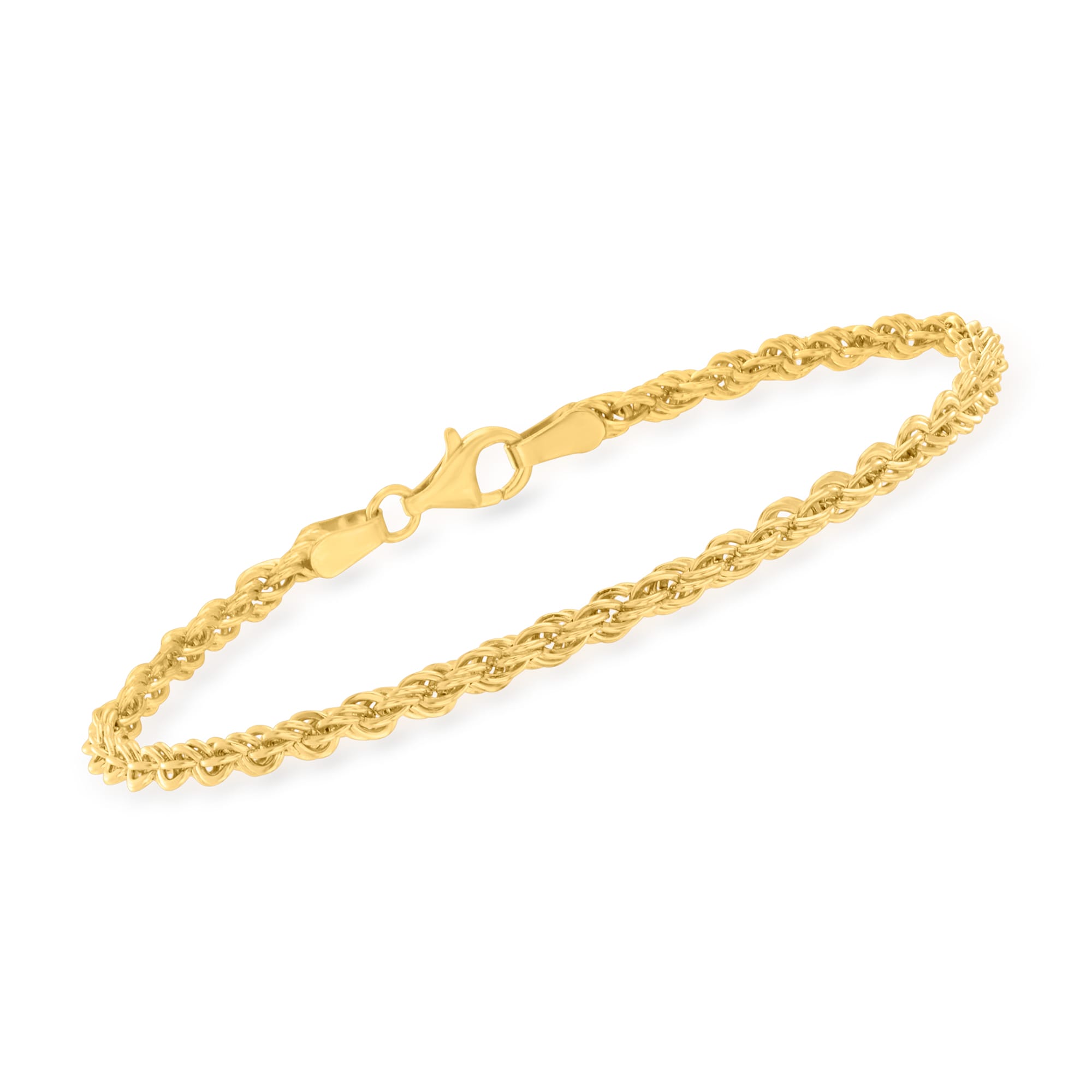 Ross-Simons - 18kt Gold Over Sterling Large Paper Clip Link Bracelet. 7
