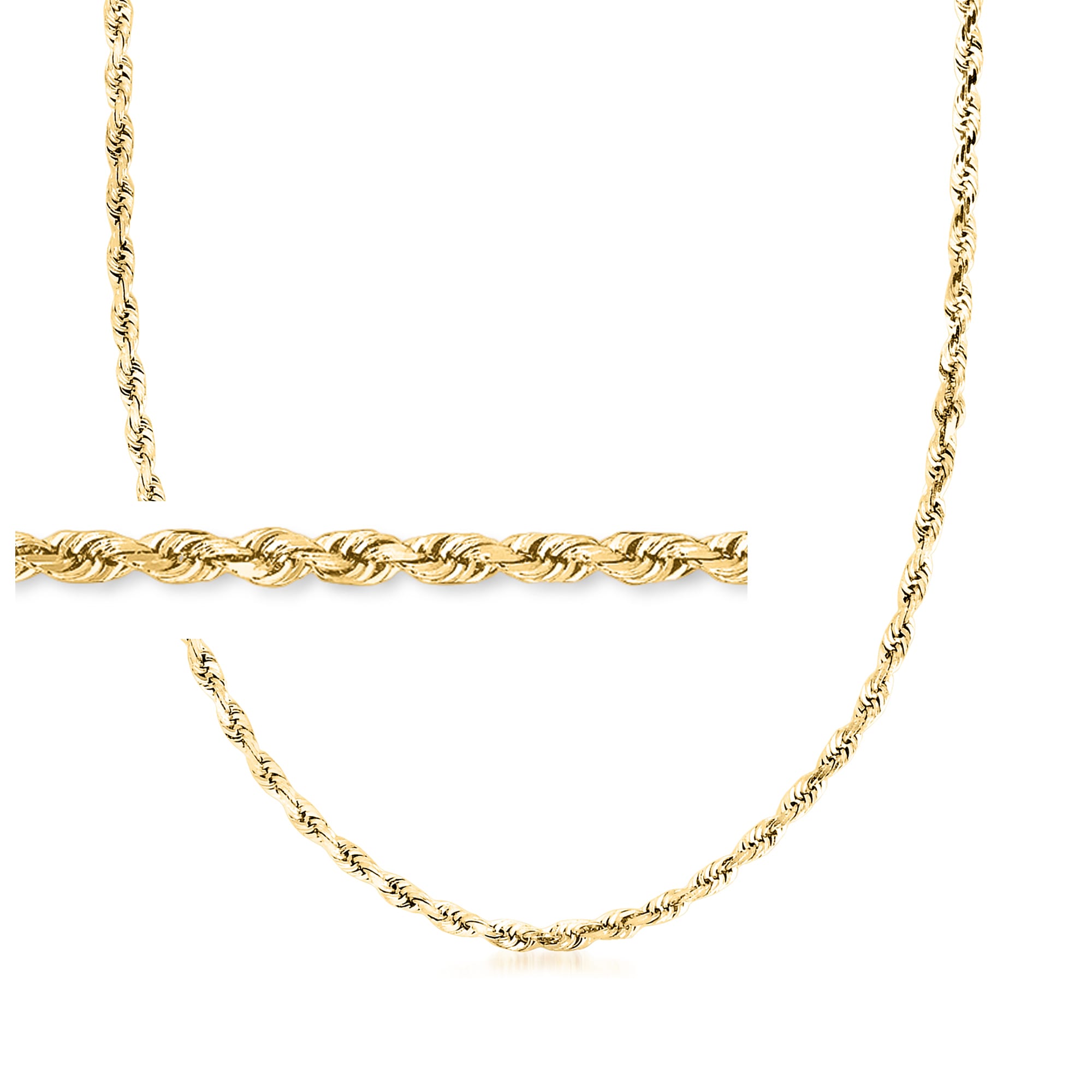 2.5mm Solid 14kt Yellow Gold Diamond-Cut Rope-Chain Necklace | Ross-Simons