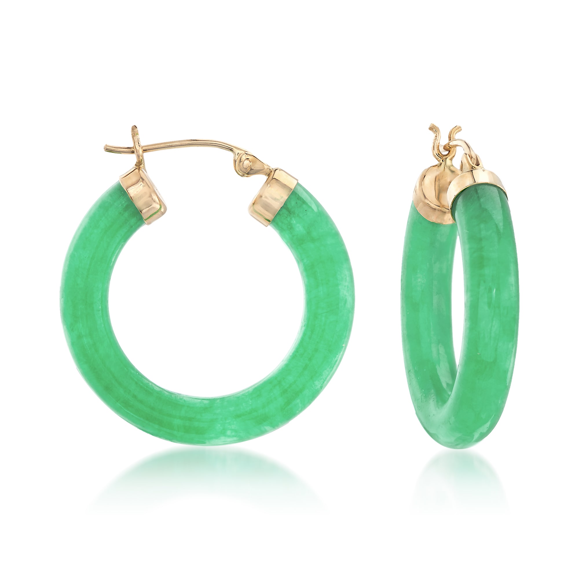 Real jade hoop shop earrings