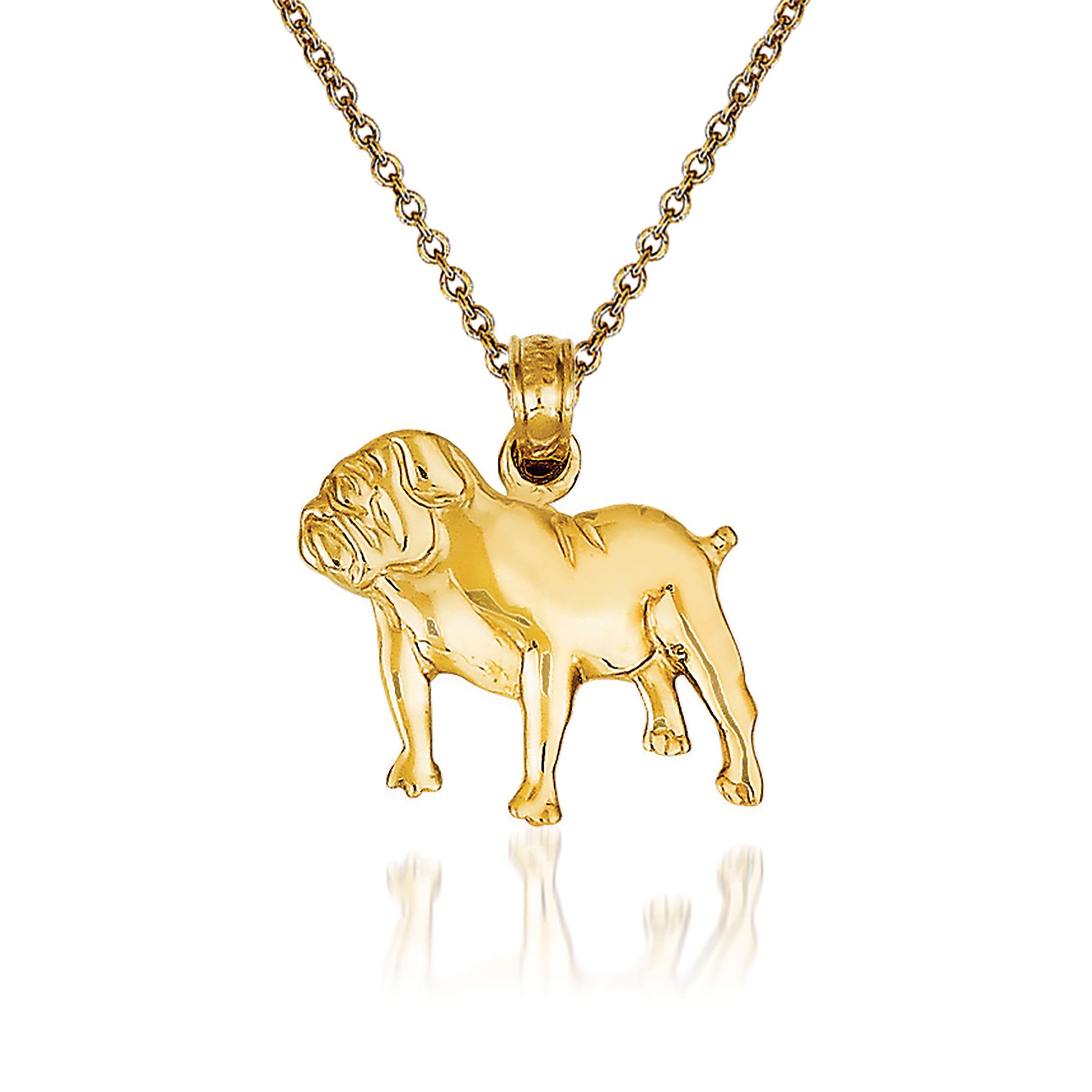 Gold bulldog necklace discount