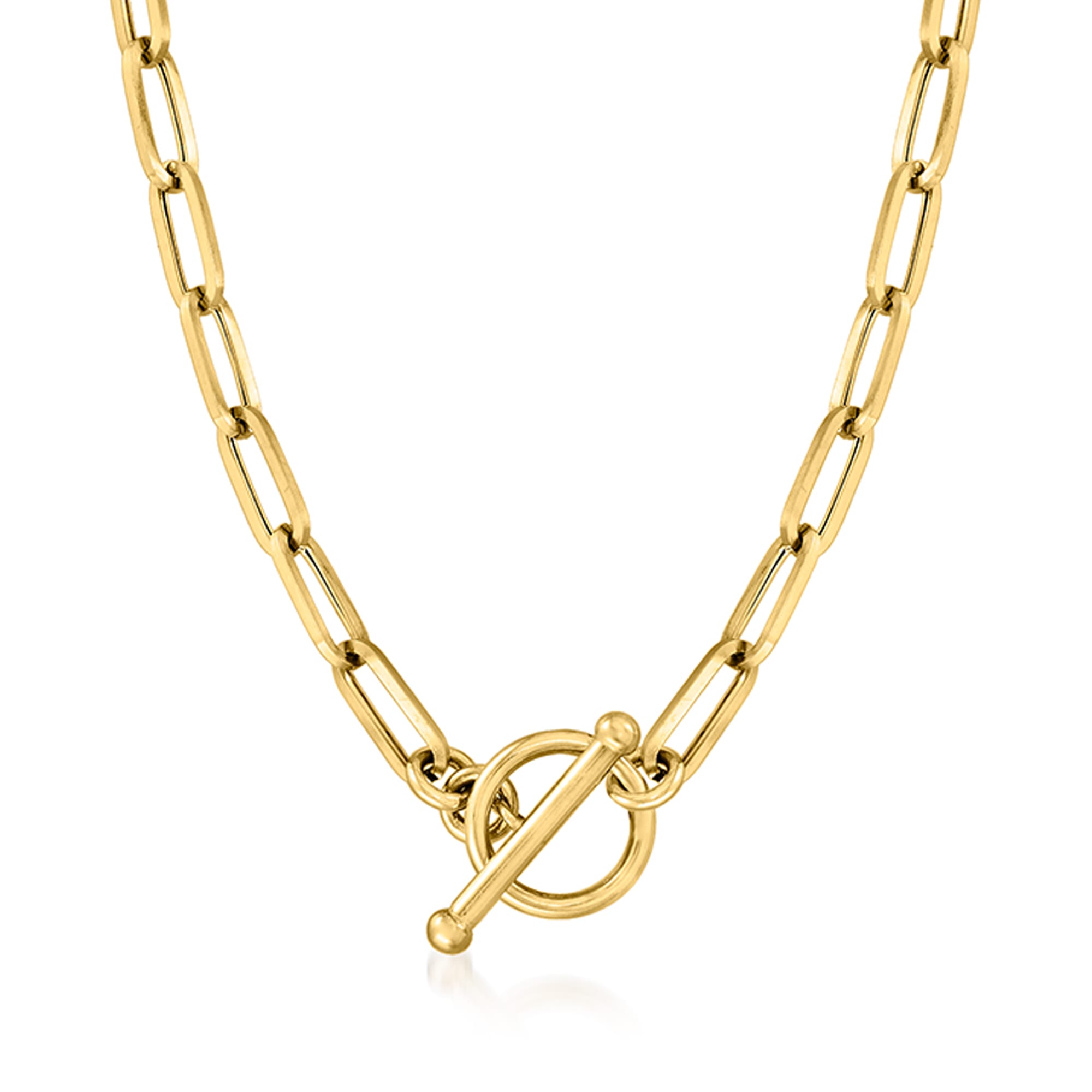 14k Yellow Gold Diamond Toggle Open Link Chain Necklace - Richards Gems and  Jewelry