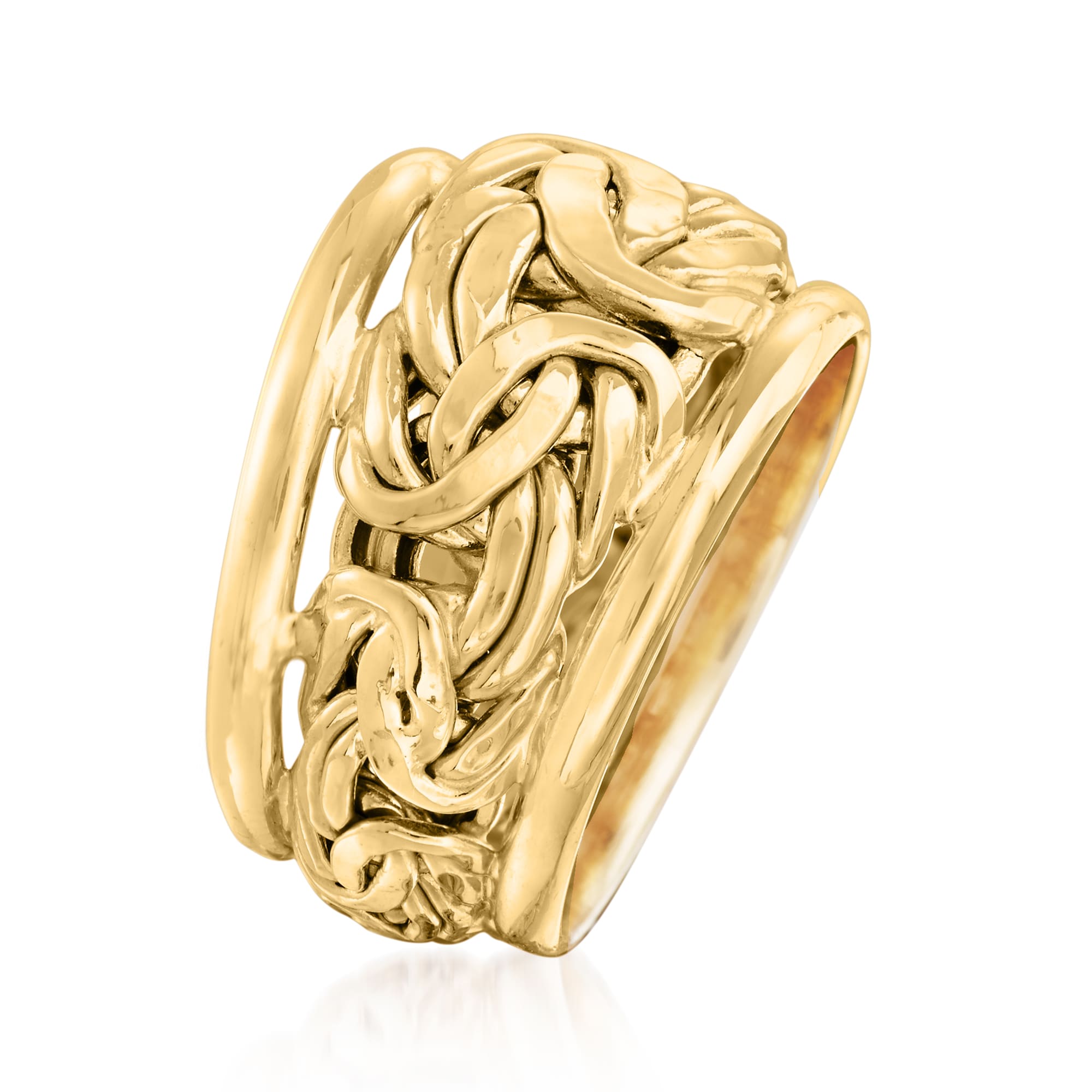 14kt Yellow Gold Byzantine Link Ring Ross Simons