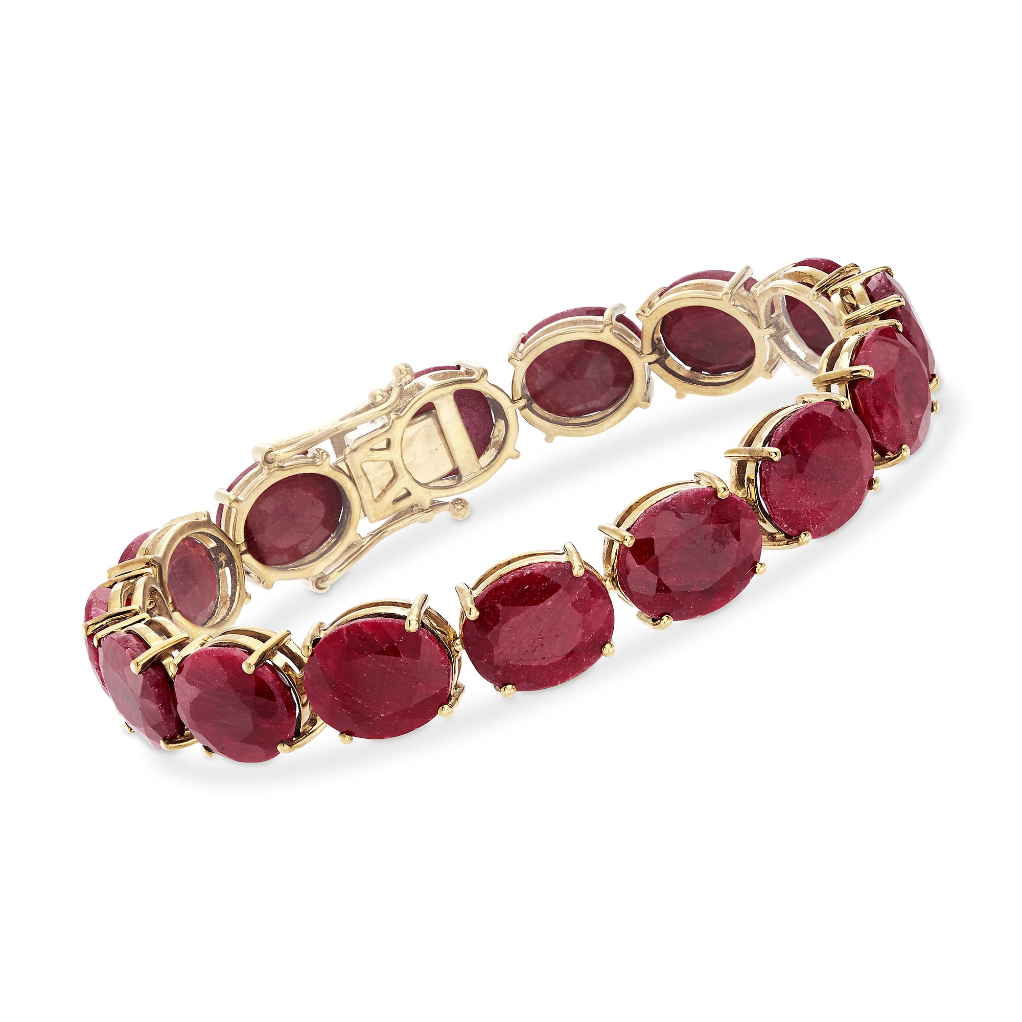 Harry IVENS Bracelet 925 Sterling Silver Rhodium Finish Ruby