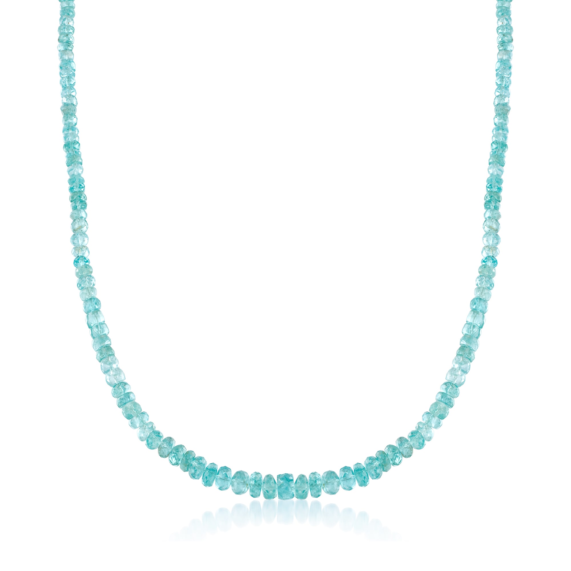 95.00 ct. t.w. Teal Apatite Bead Necklace with Sterling Silver | Ross ...