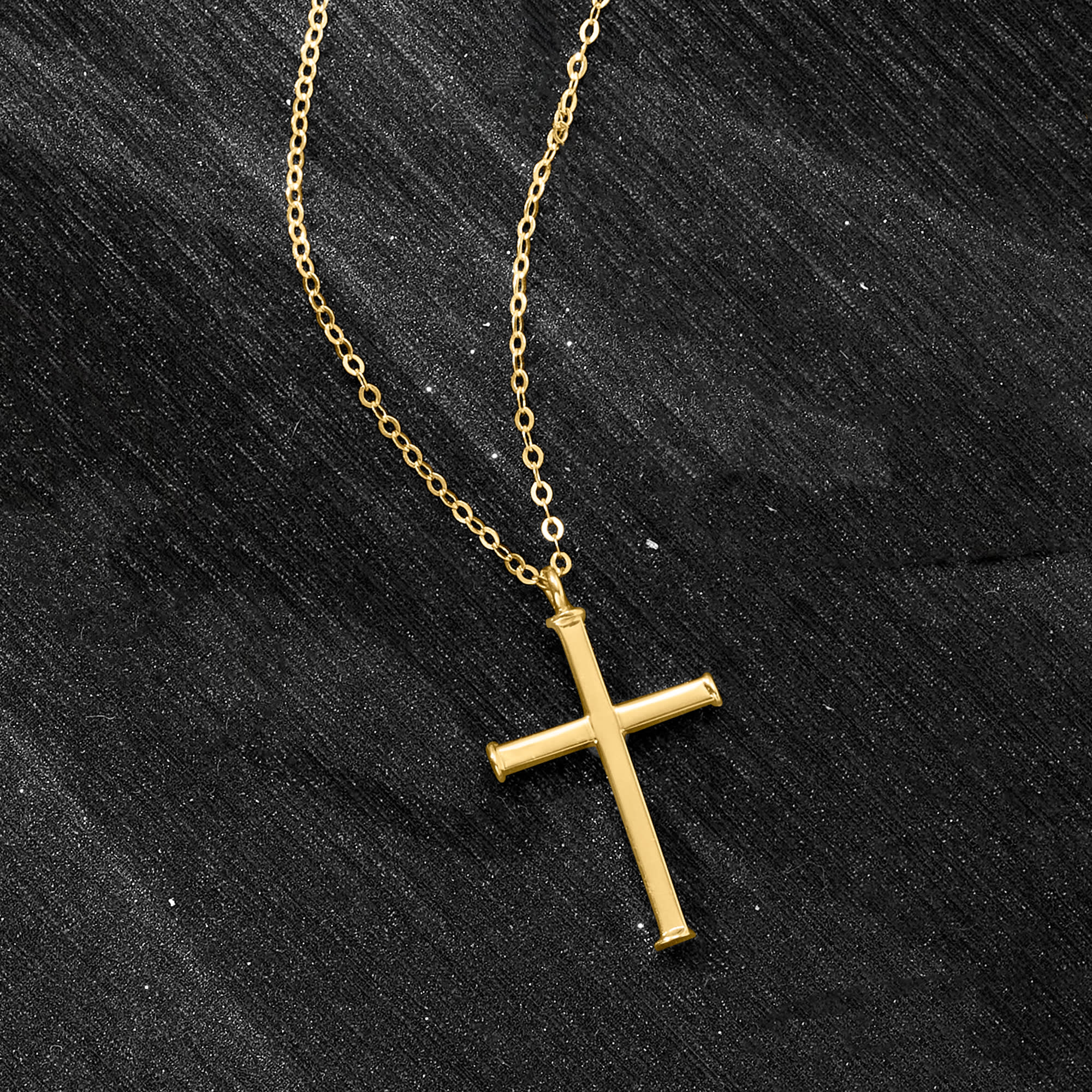 Italian gold store cross necklace