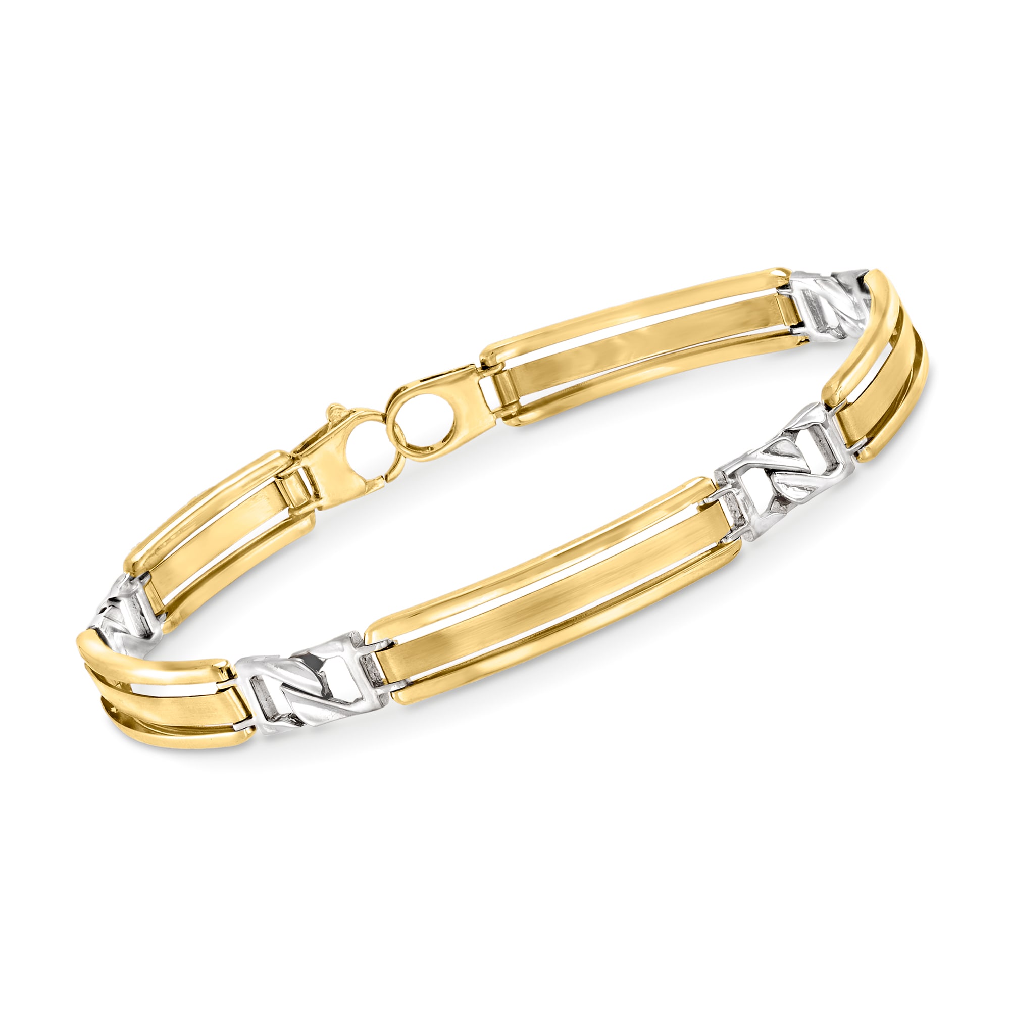 Mens gold bar bracelet sales