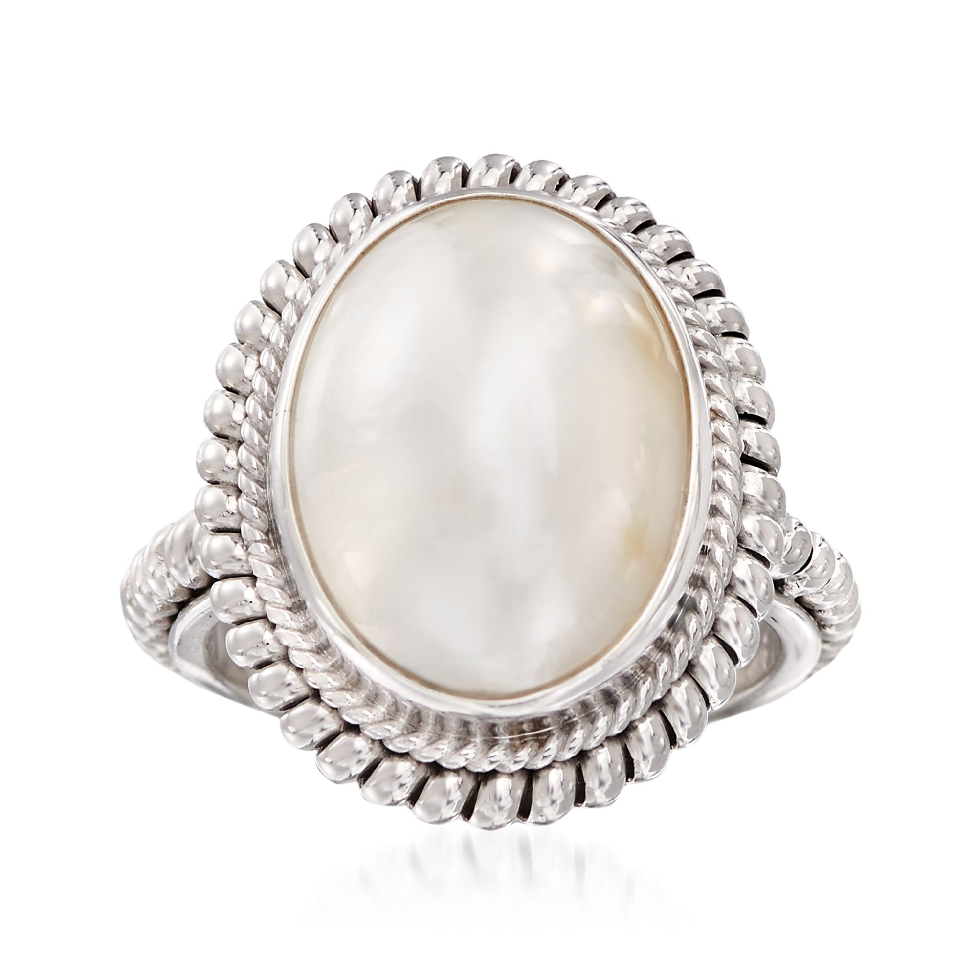 13-18mm Mabe Pearl Balinese Ring in Sterling Silver | Ross-Simons