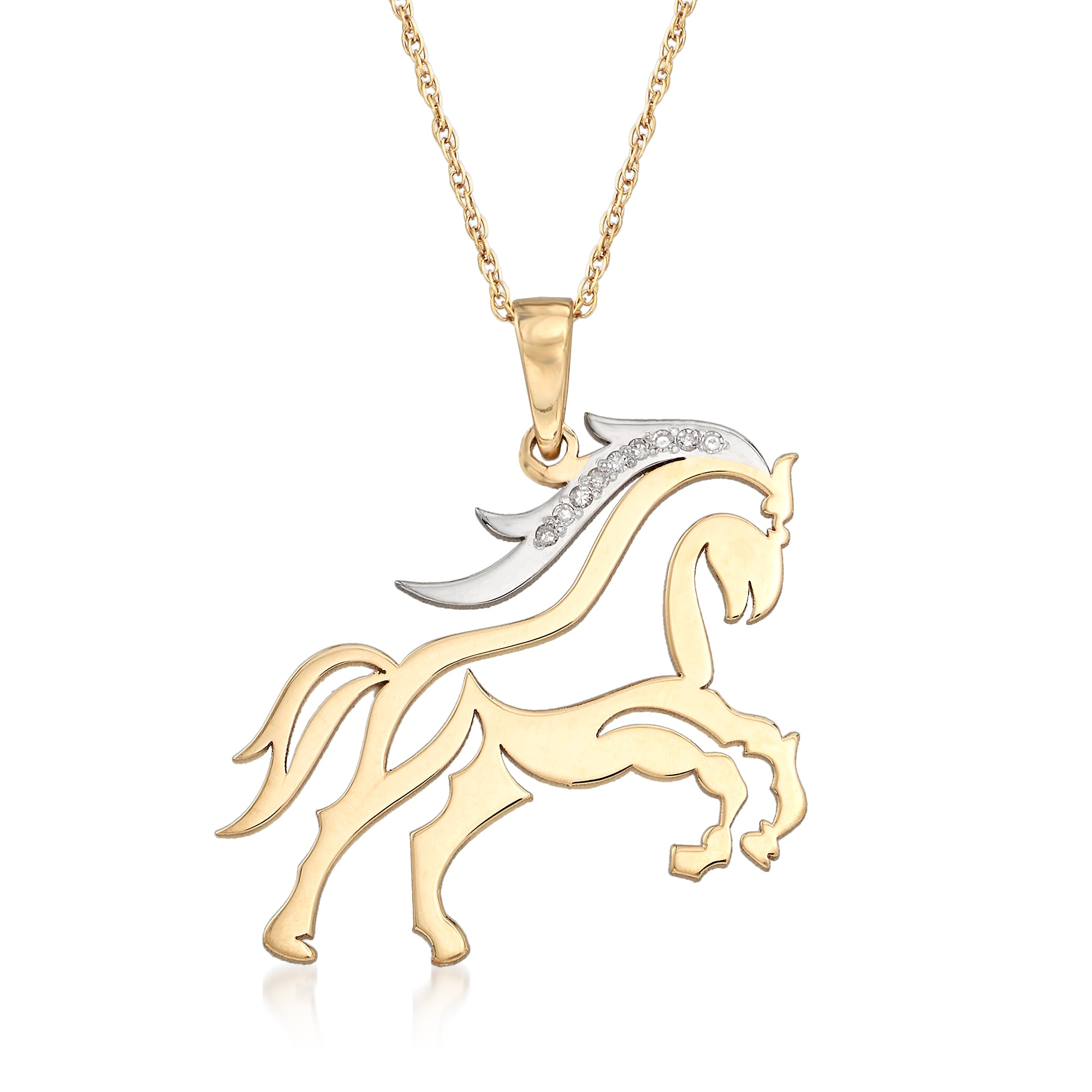Horse pendant necklace gold shop