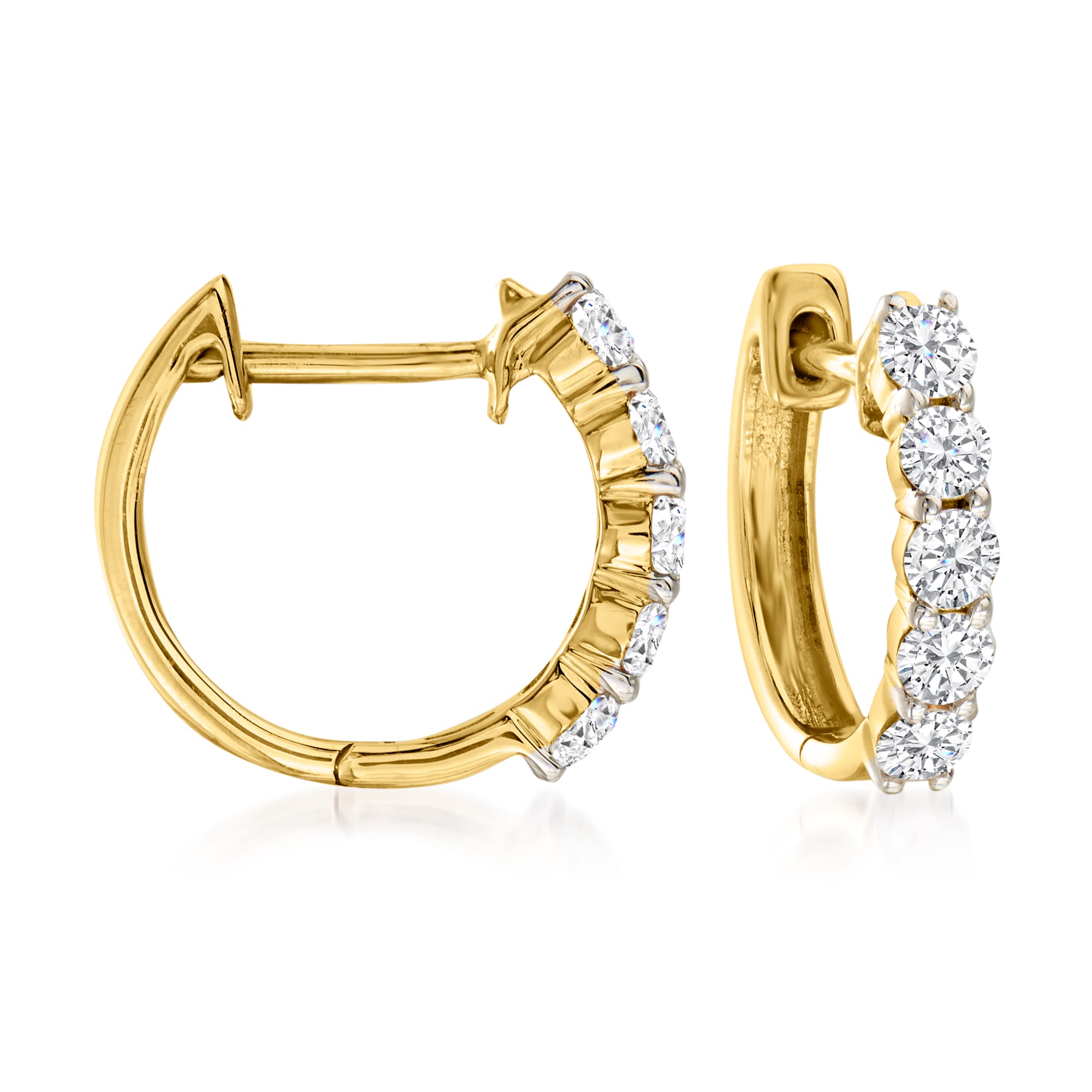 Ross simons outlet diamond huggie earrings