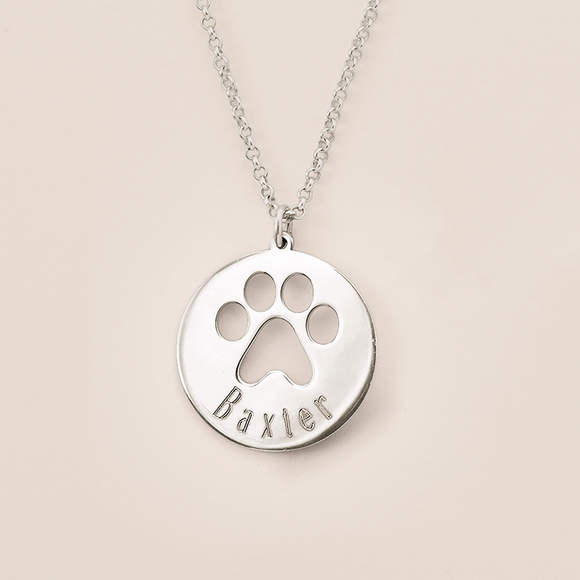 Sterling silver shop paw print pendant
