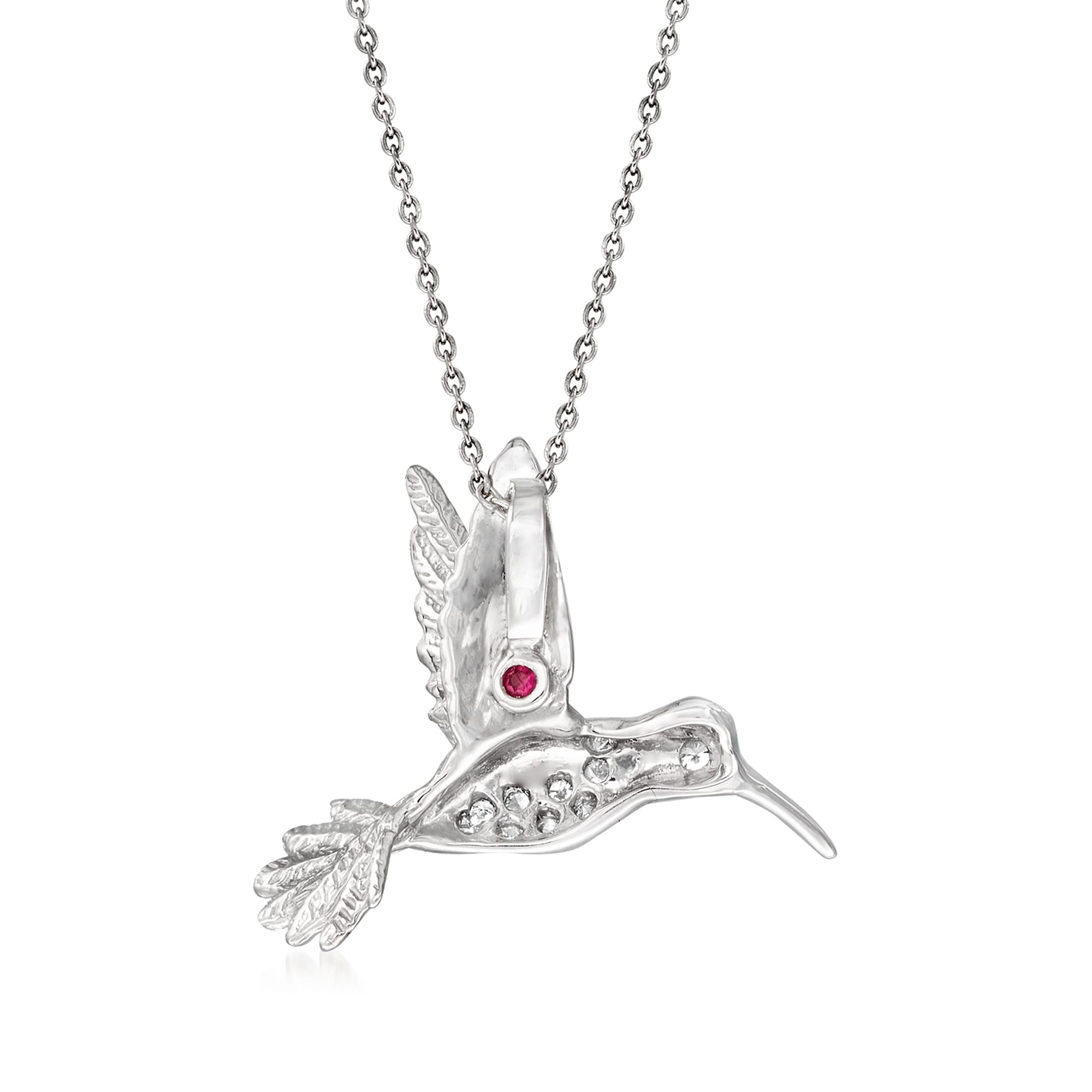 White gold on sale hummingbird necklace
