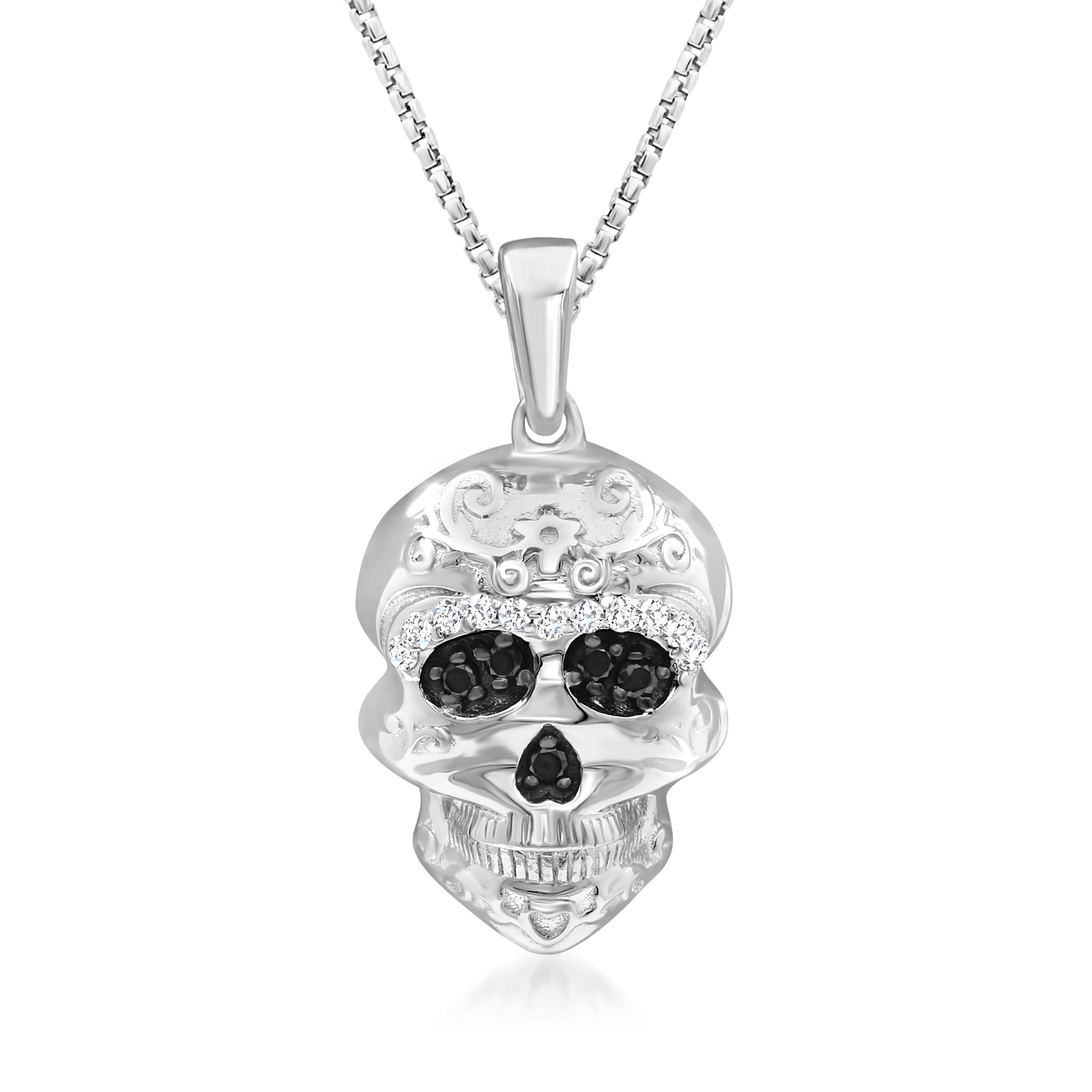 Gothic Angel Wing Skull Pendant Necklace Stainless Steel