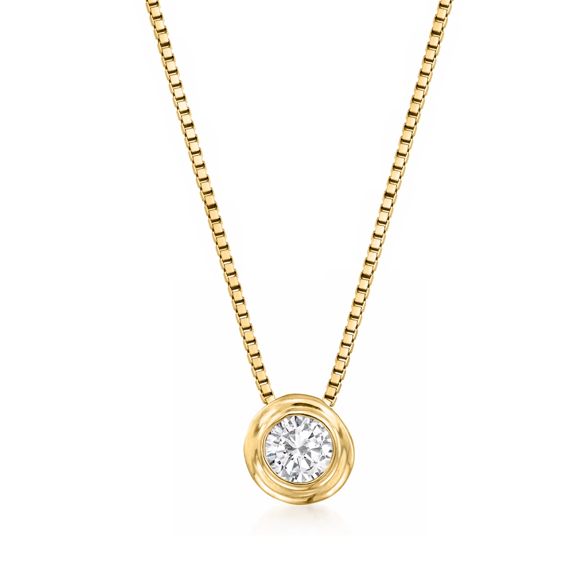 Ross-Simons - Single-Initial - Baby's 14kt Yellow Gold Heart Locket Necklace. Size 13