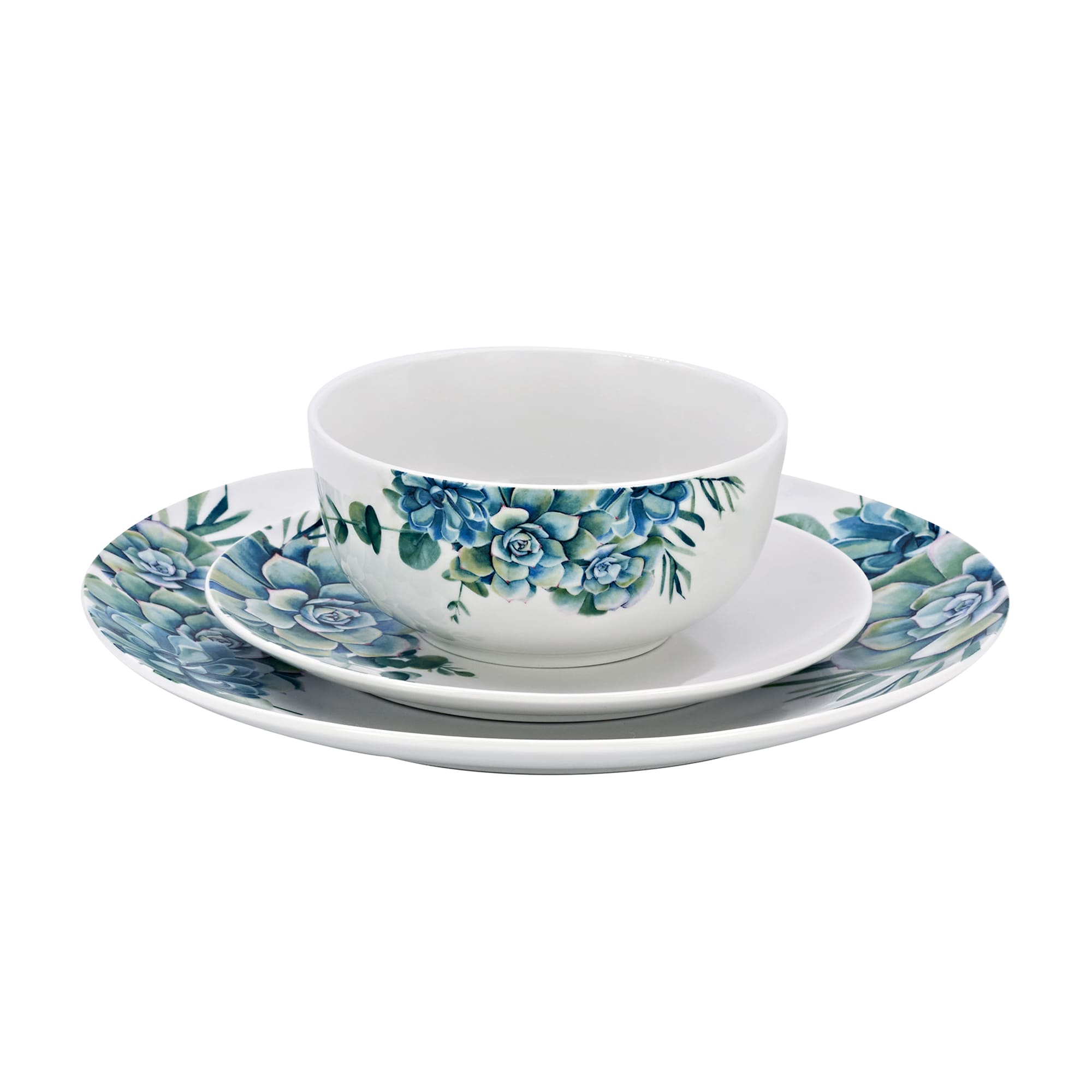 Set Porcelain Dinnerware Godinger Succulent 4 Ross-Simons Service 12-pc. | for