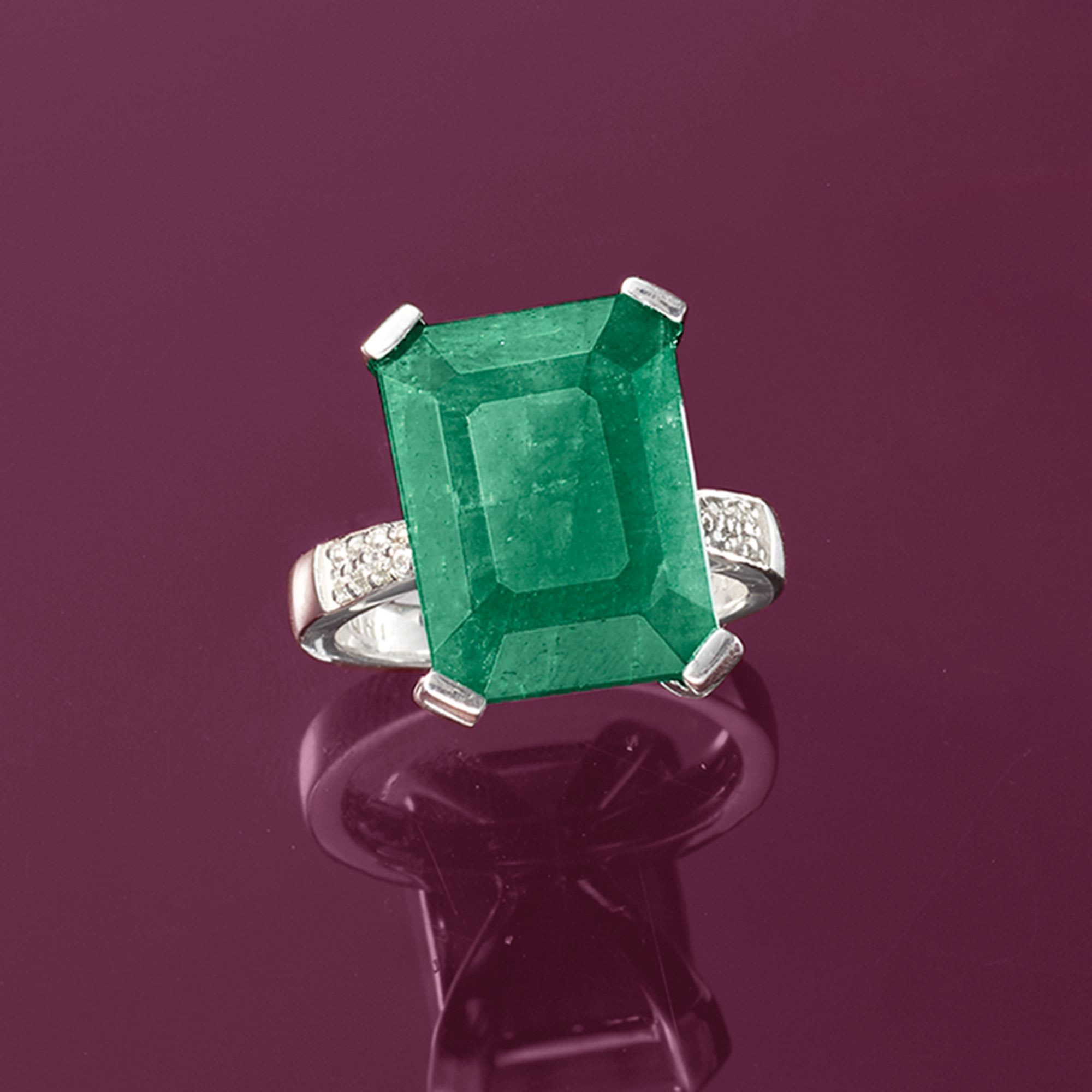 Green Beryl and .13 ct. t.w. White Topaz Ring in Sterling Silver | Ross ...