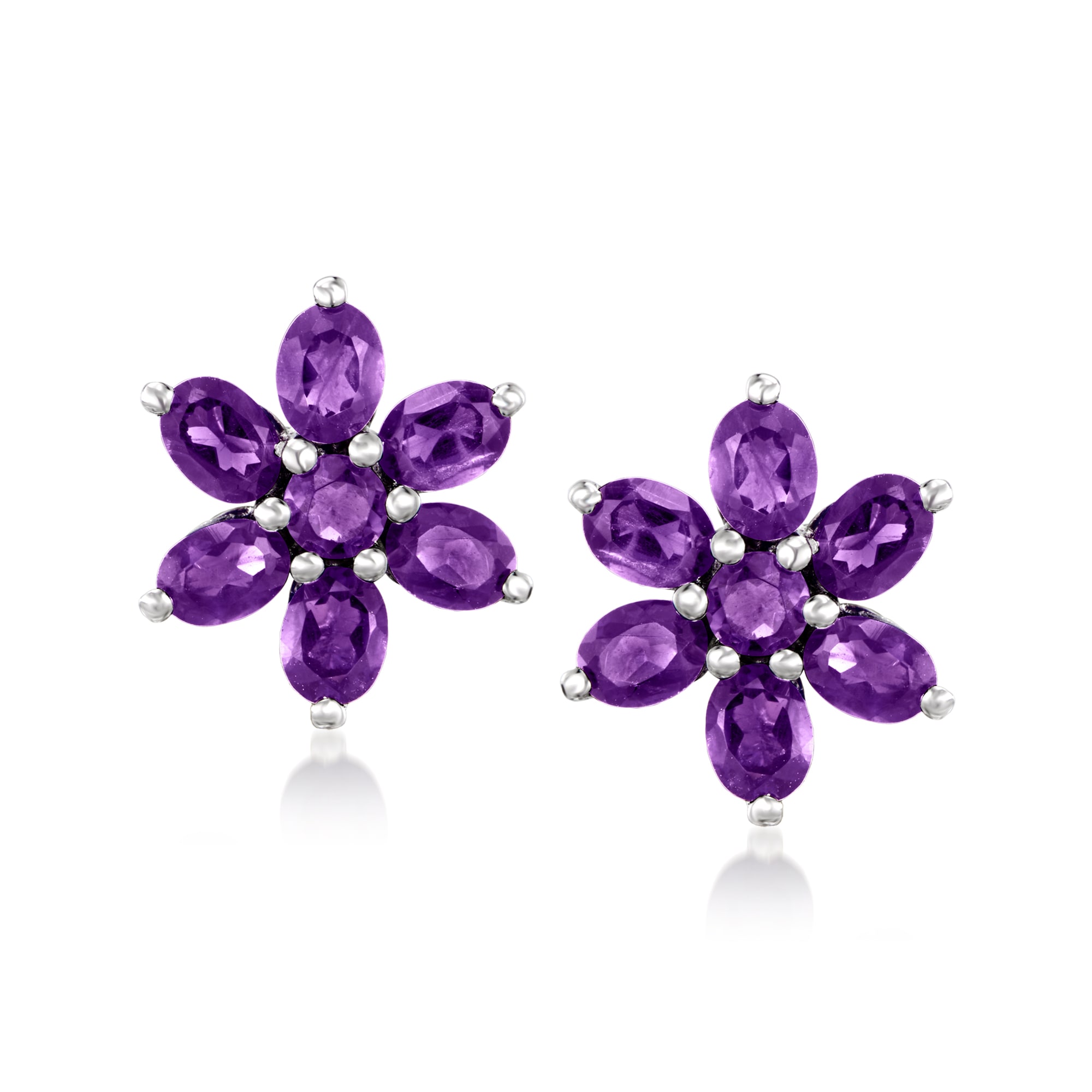 Amethyst new arrivals flower earrings