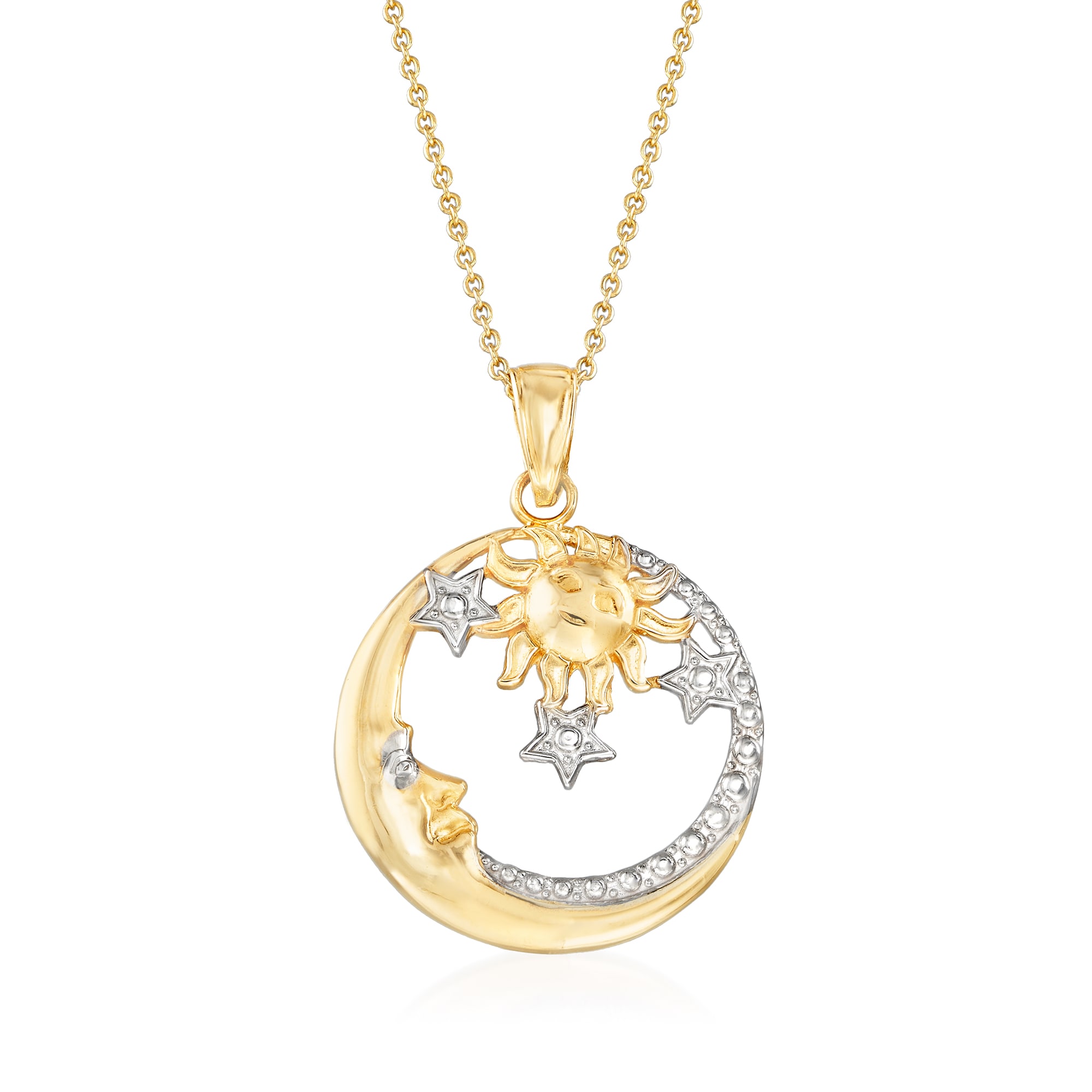Moon and sale sun gold necklace