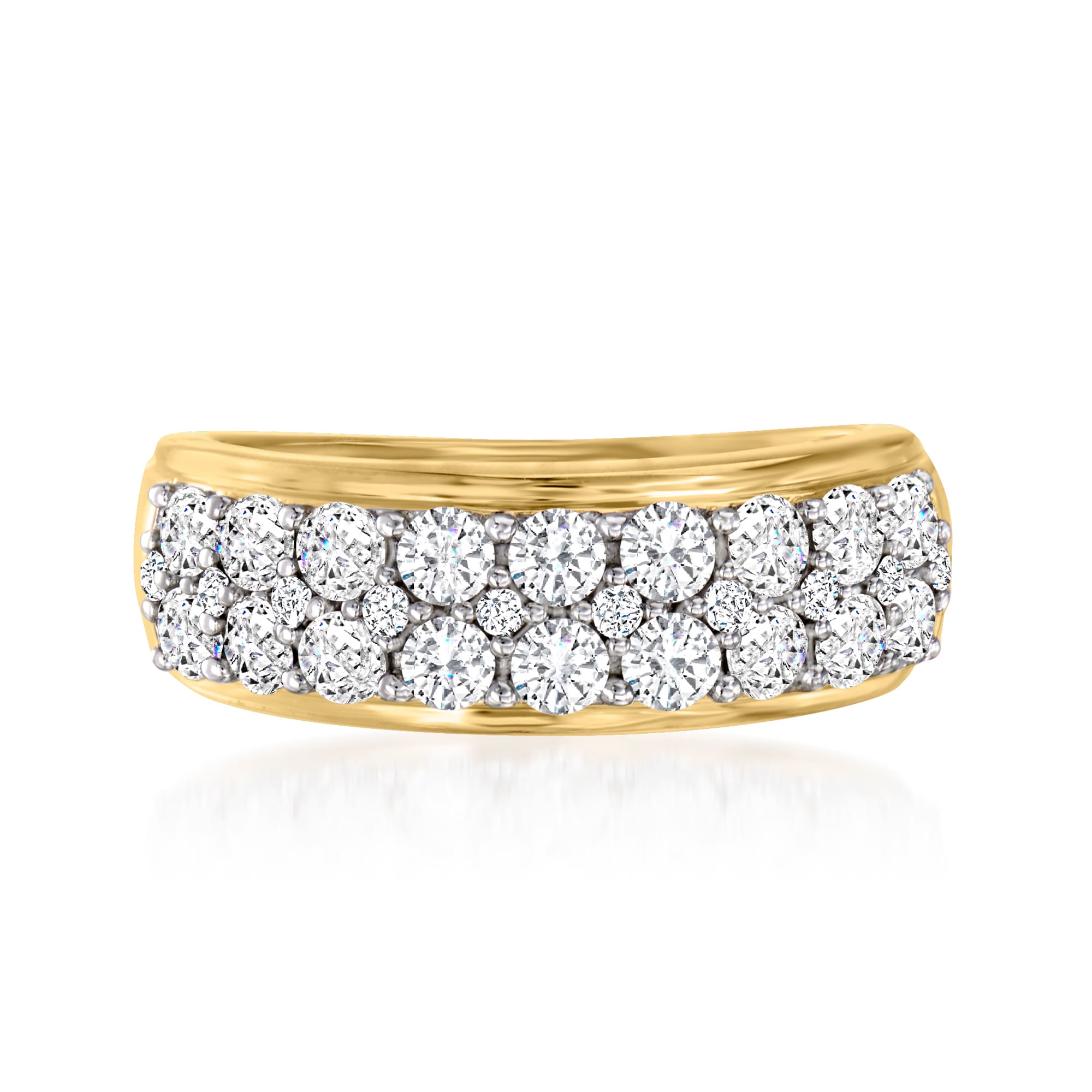 1.00 ct. t.w. Diamond Multi-Row Ring in 14kt Yellow Gold | Ross-Simons