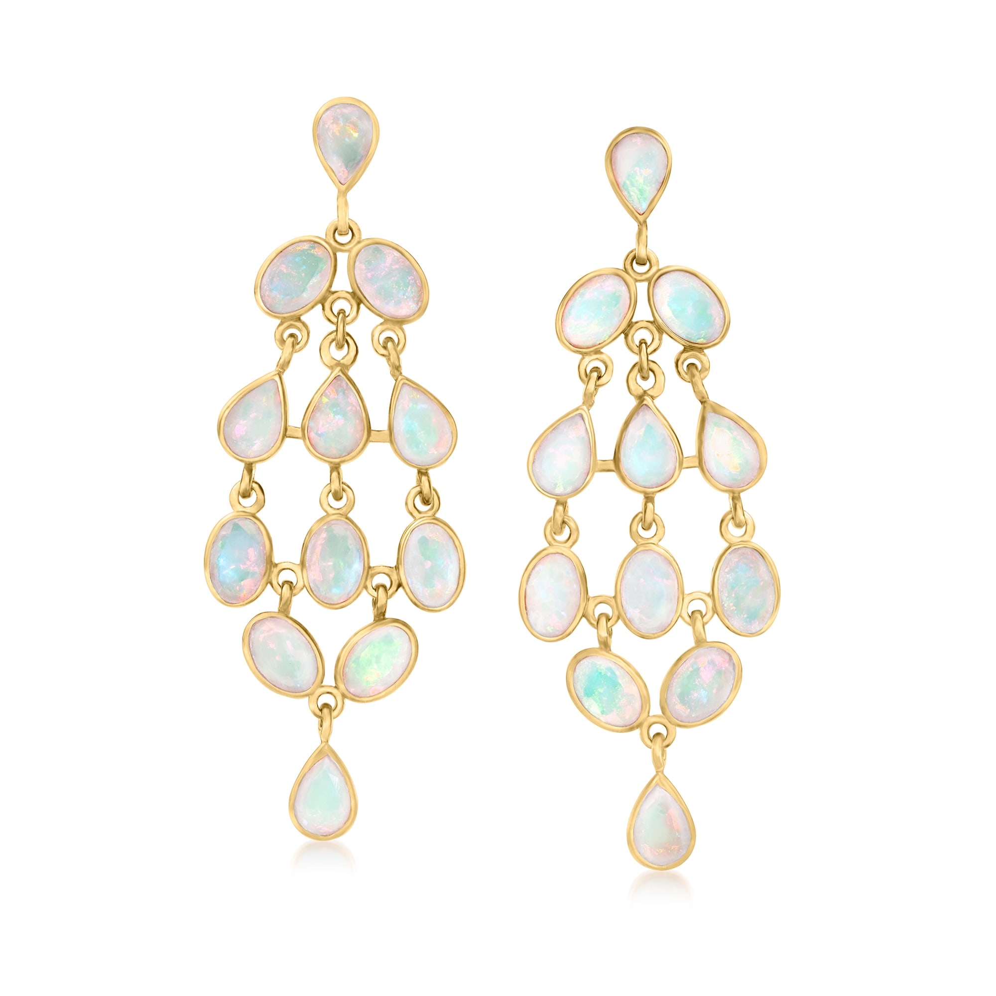 Ethiopian Opal Chandelier Earrings in 18kt Gold Over Sterling RossSimons