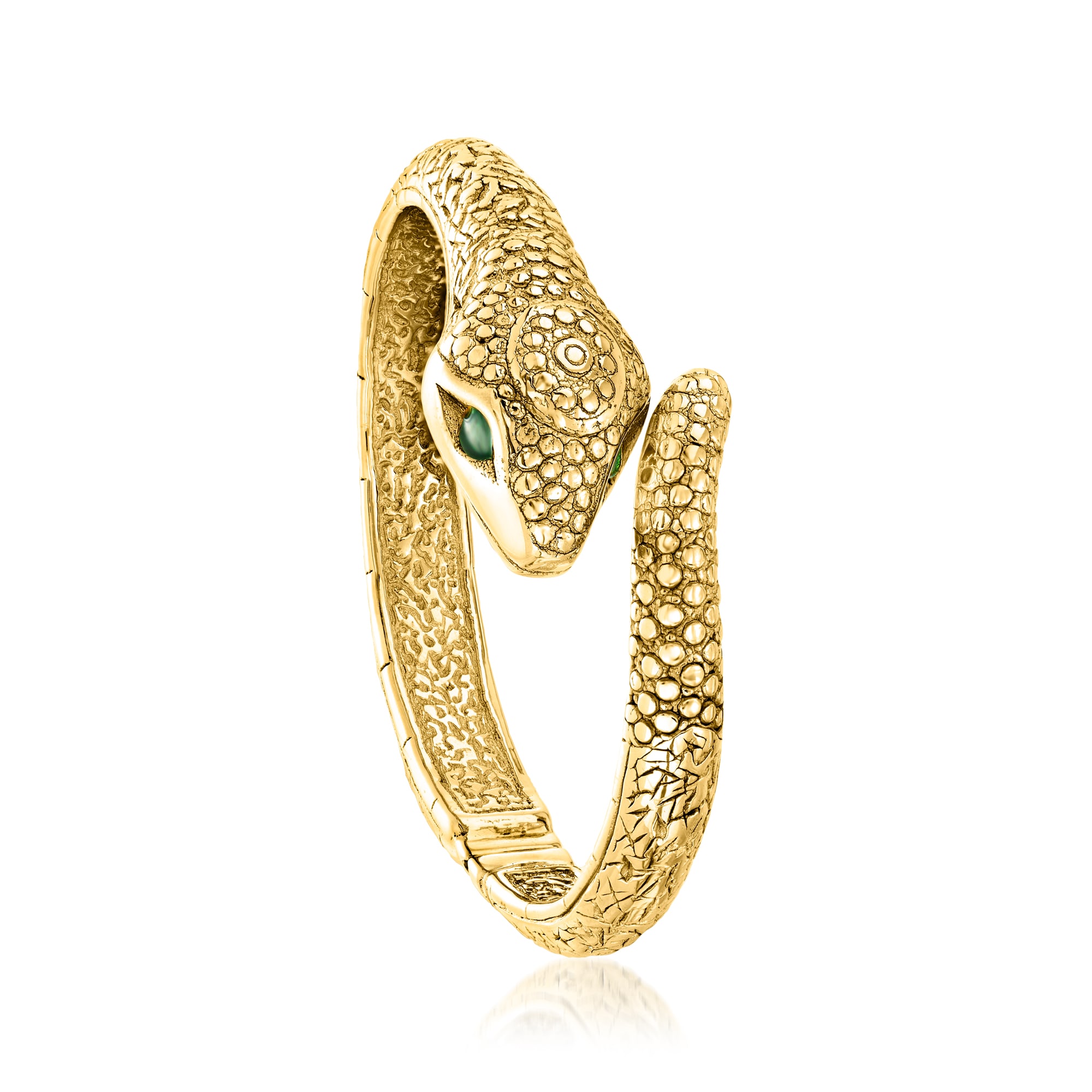 Women's Gold Alloy Glass Crystal Snake Cuff Bracelet - Aslan – Eye