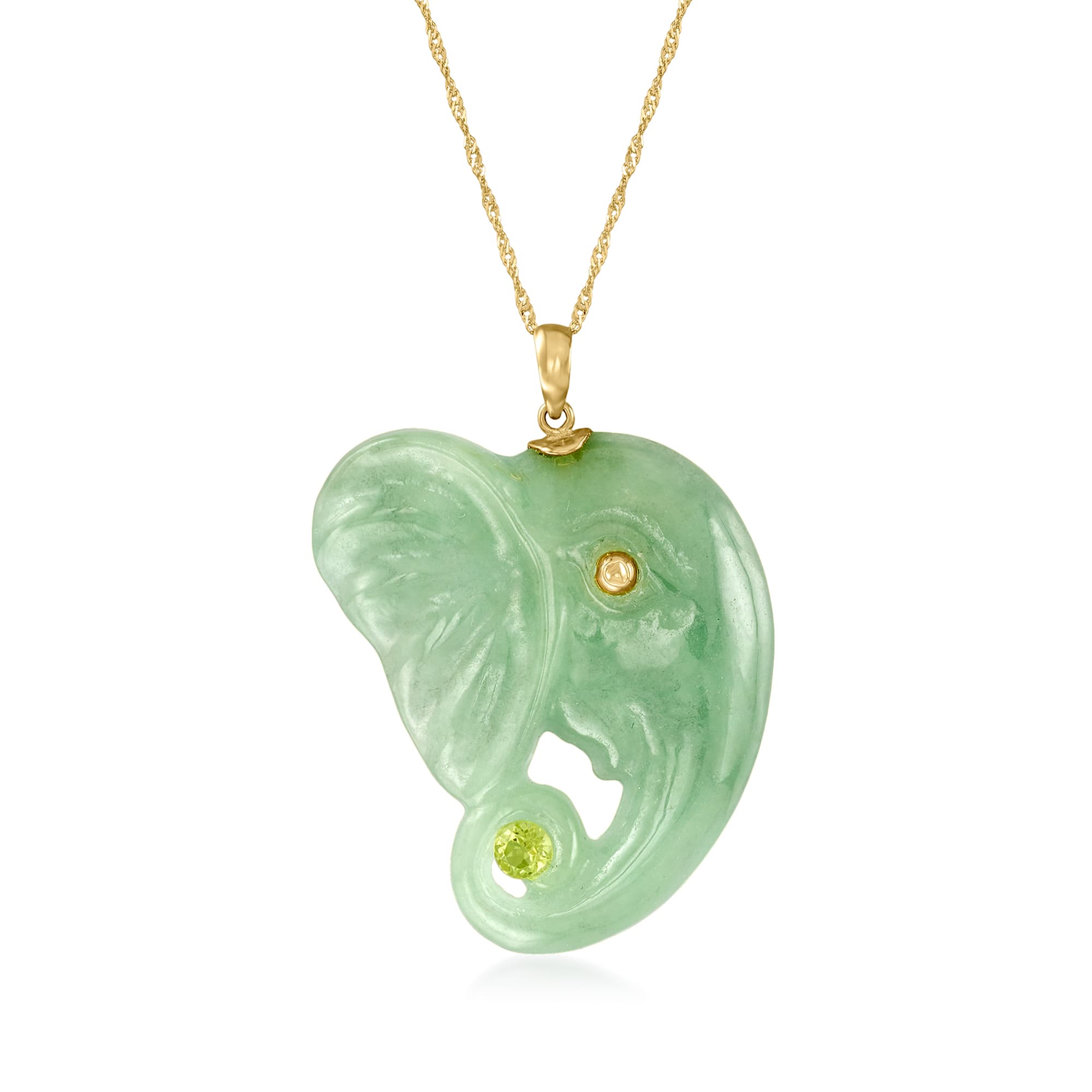 Elephant pendant top jade
