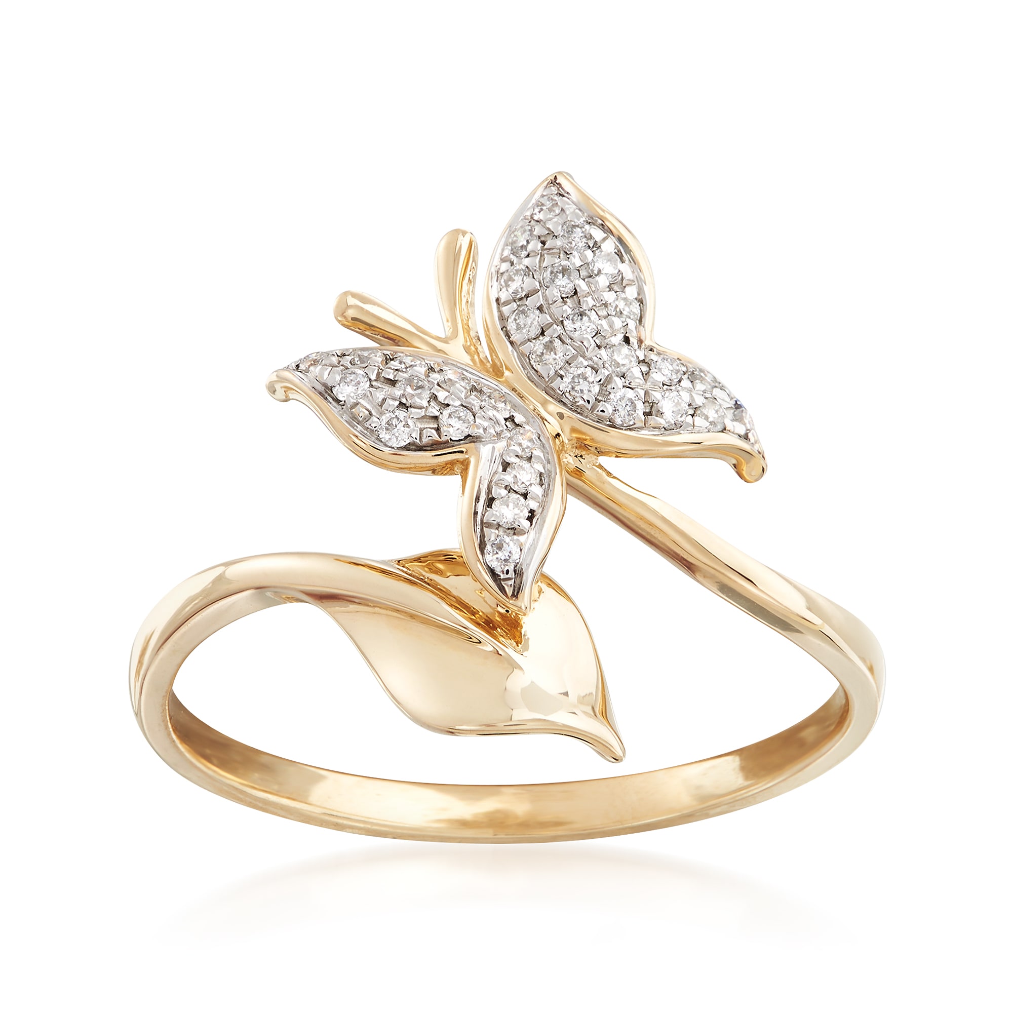 12 ct. t.w. Diamond Butterfly Ring in 14kt Yellow Gold Ross Simons
