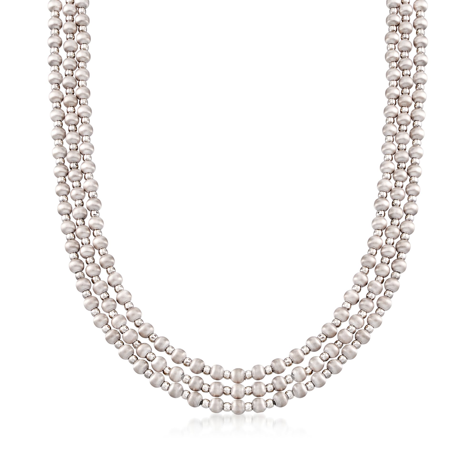 Italian Sterling Silver Multi-Strand Beaded Necklace | Ross-Simons