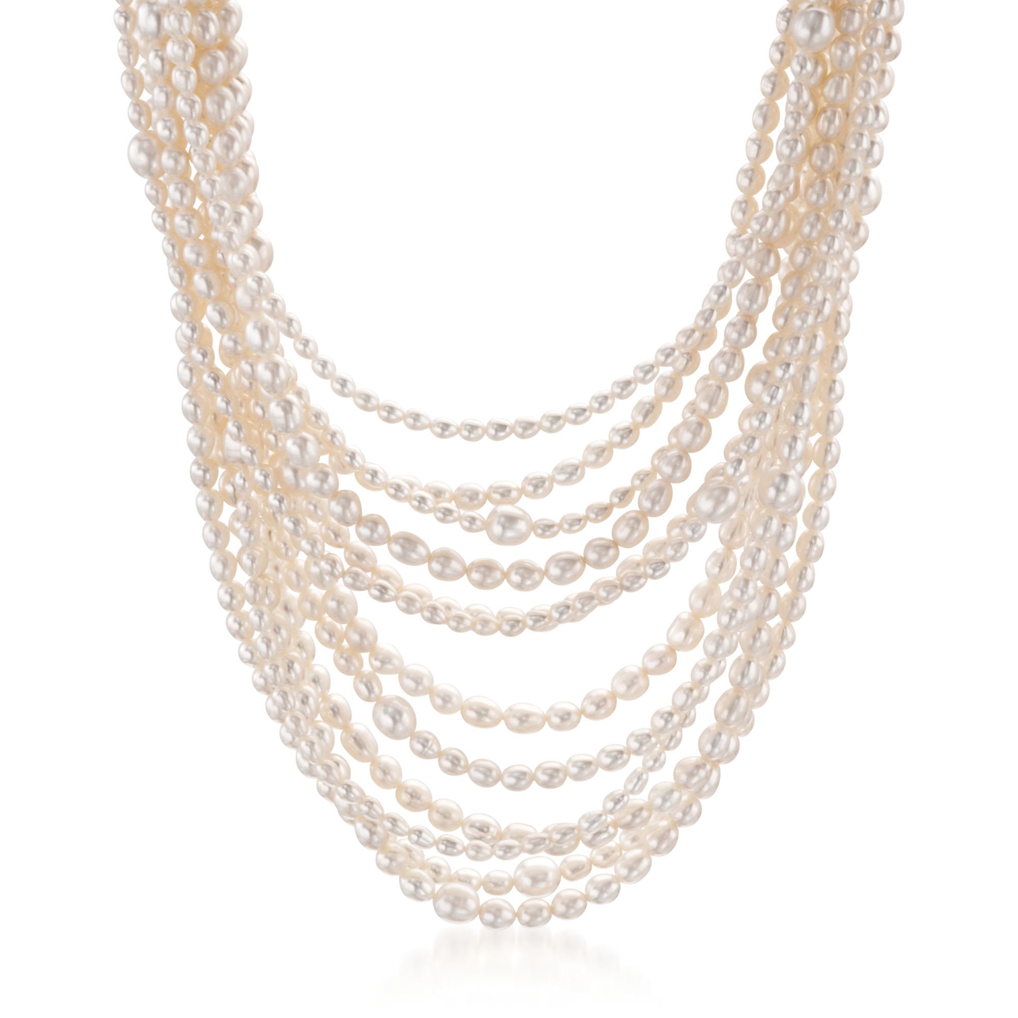  Sterling Silver White Freshwater Cultured A Quality Pearl  Necklace (8.5-9mm), 18: Pearl Strands: Clothing, Shoes & Jewelry