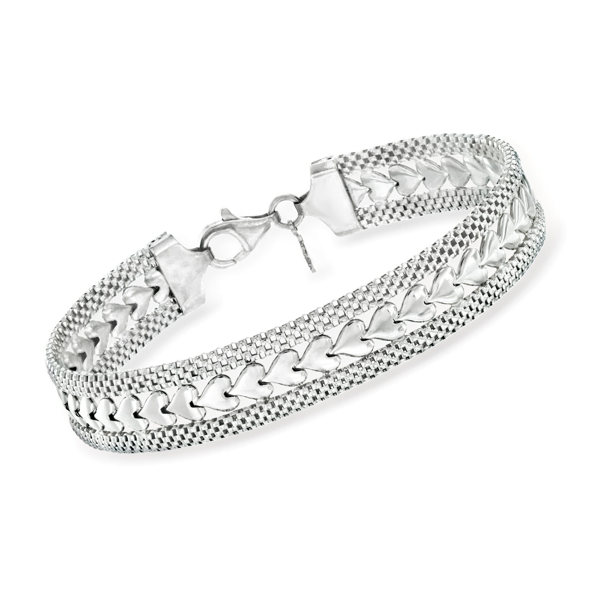 Italian Sterling Silver Heart Motif Bracelet | Ross-Simons