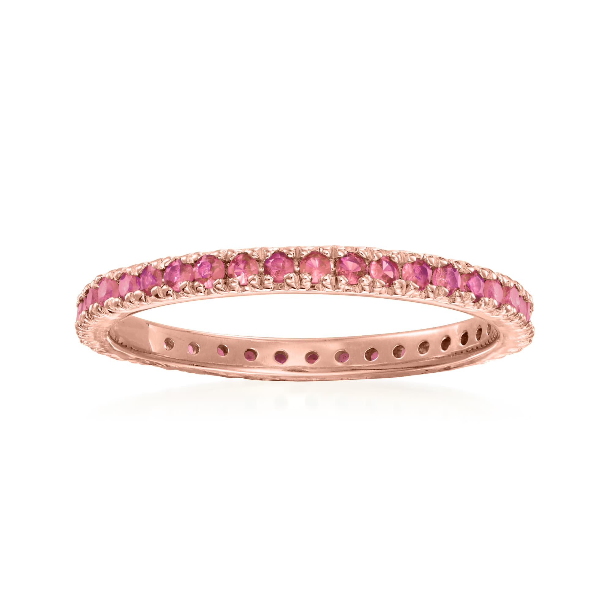 .40 ct. t.w. Pink Sapphire Eternity Band in 18kt Rose Gold Over