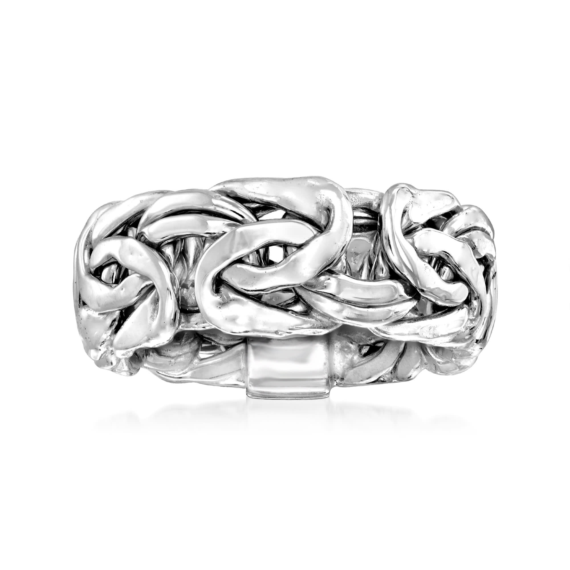 Sterling Silver Wide Byzantine Ring | Ross-Simons