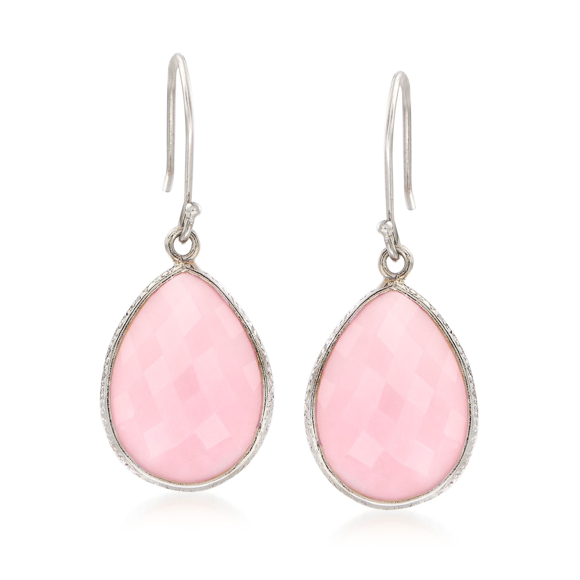 Pink opal drop earrings
