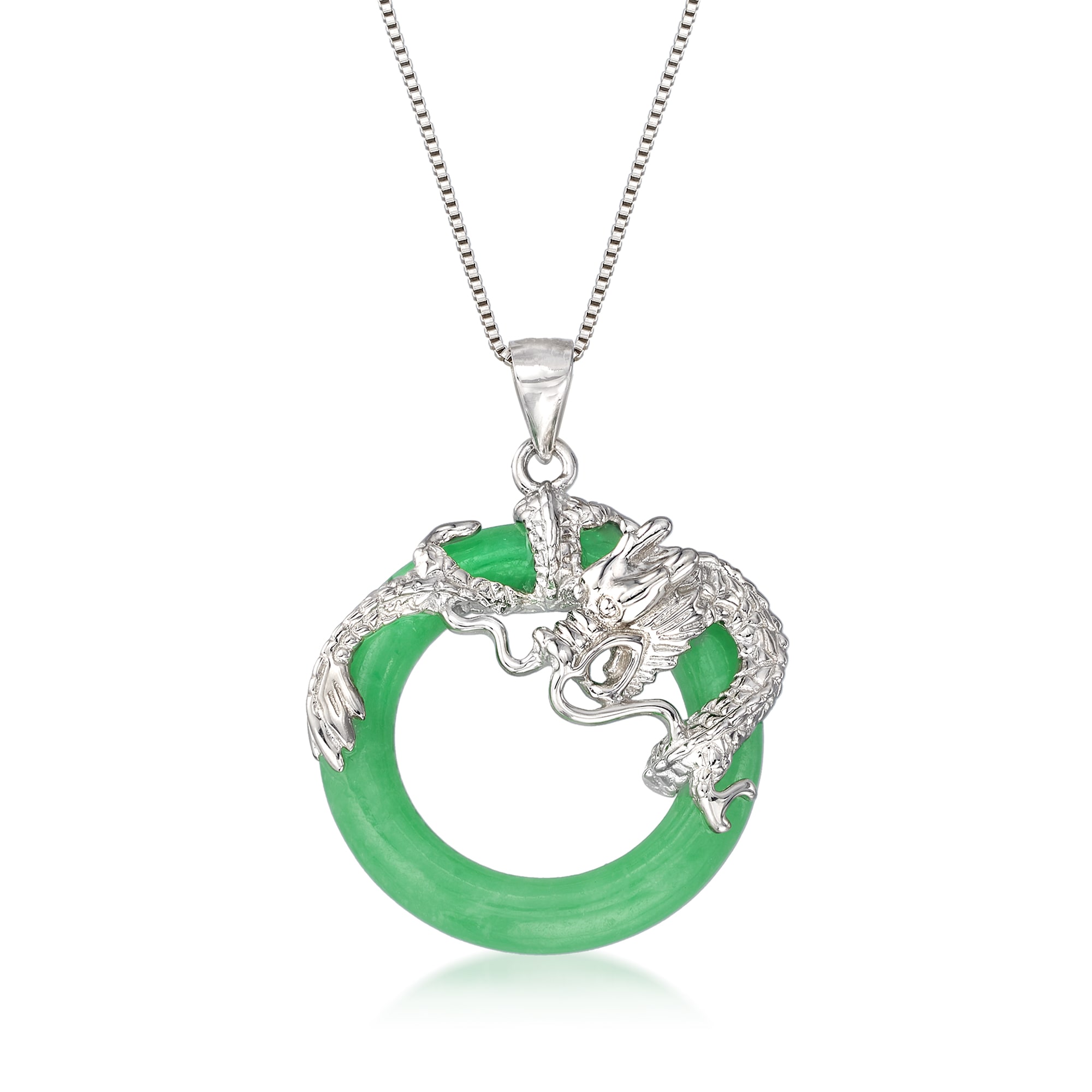 Jade shop dragon pendant