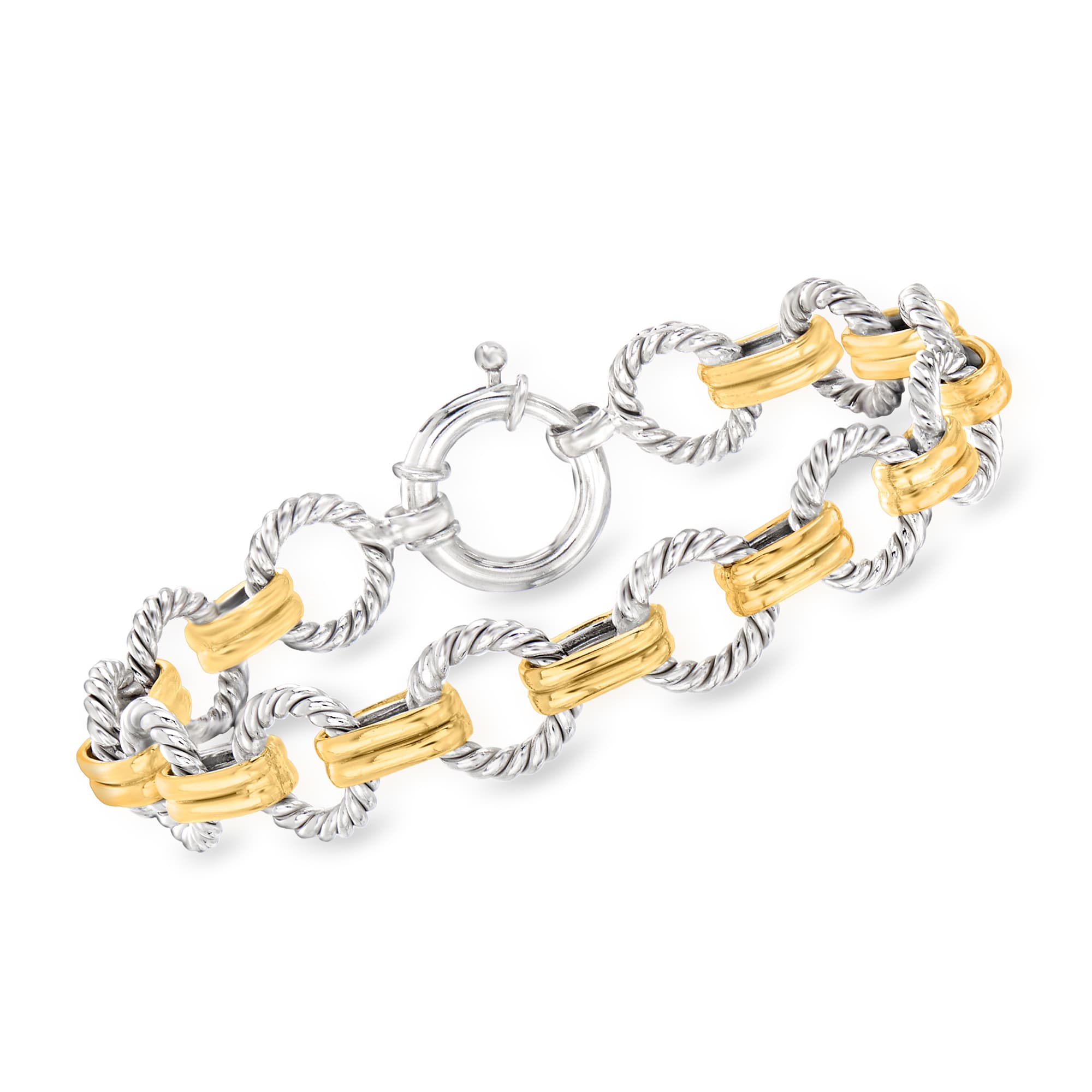 Ross-Simons - Sterling Silver Jewelry Set: Three Link Bracelets. 8