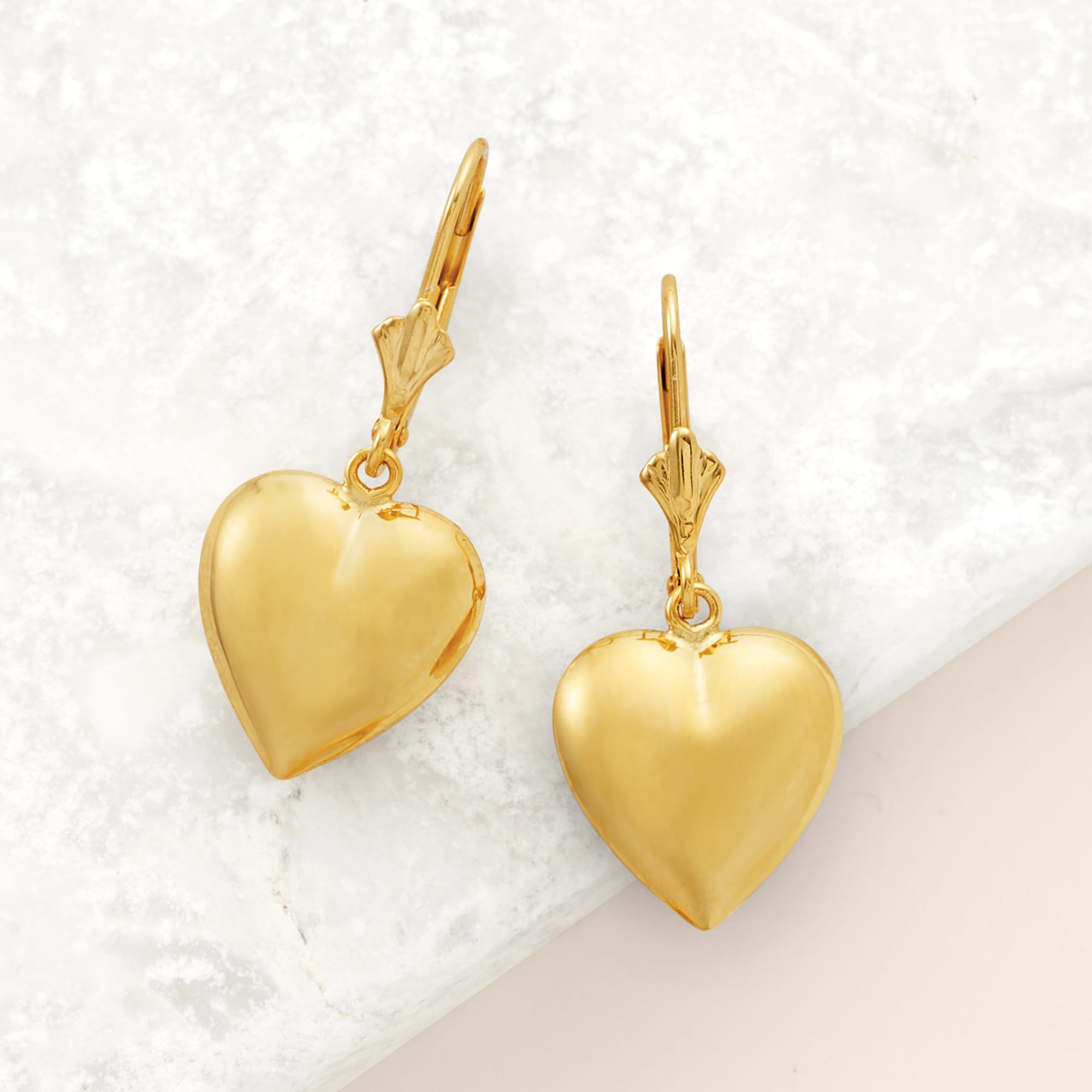 Gold puff deals heart earrings