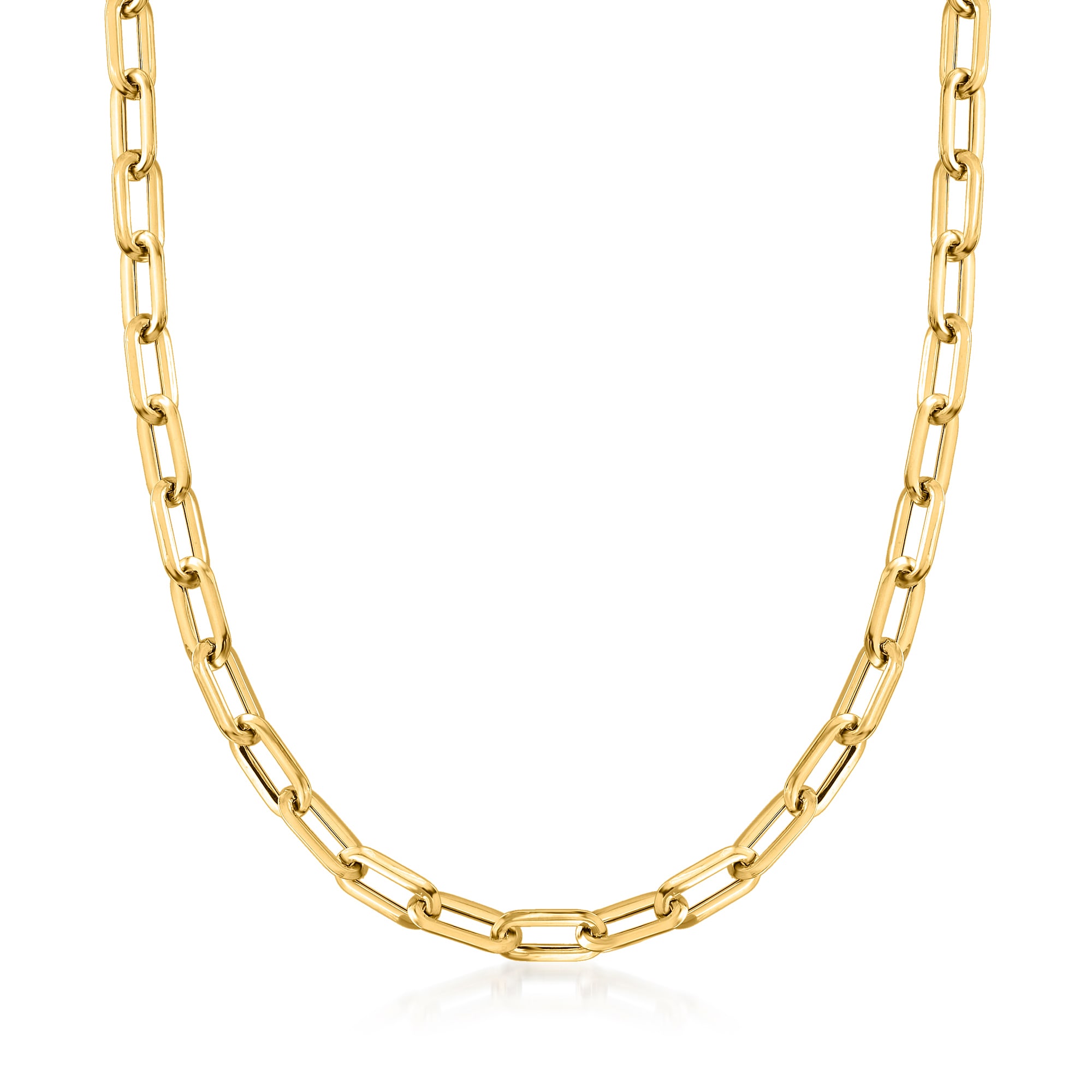 Italian 14kt Yellow Gold Paper Clip Link Toggle Necklace | Ross-Simons