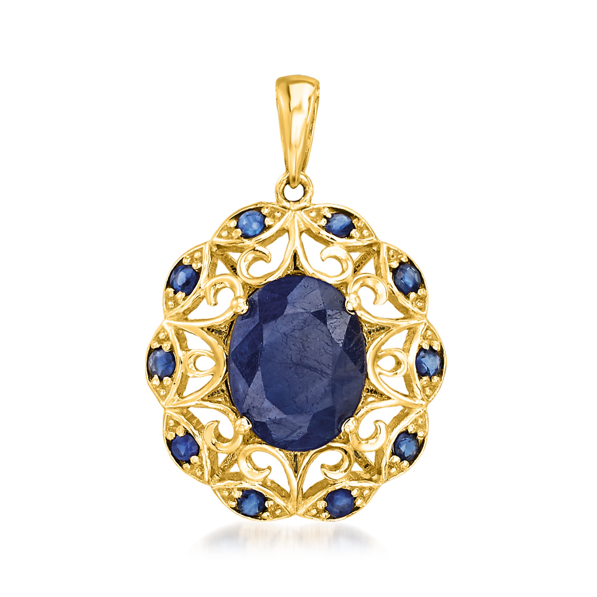 Oval Pink Sapphire & Diamond Pendant Necklace 14k white Gold 3.60