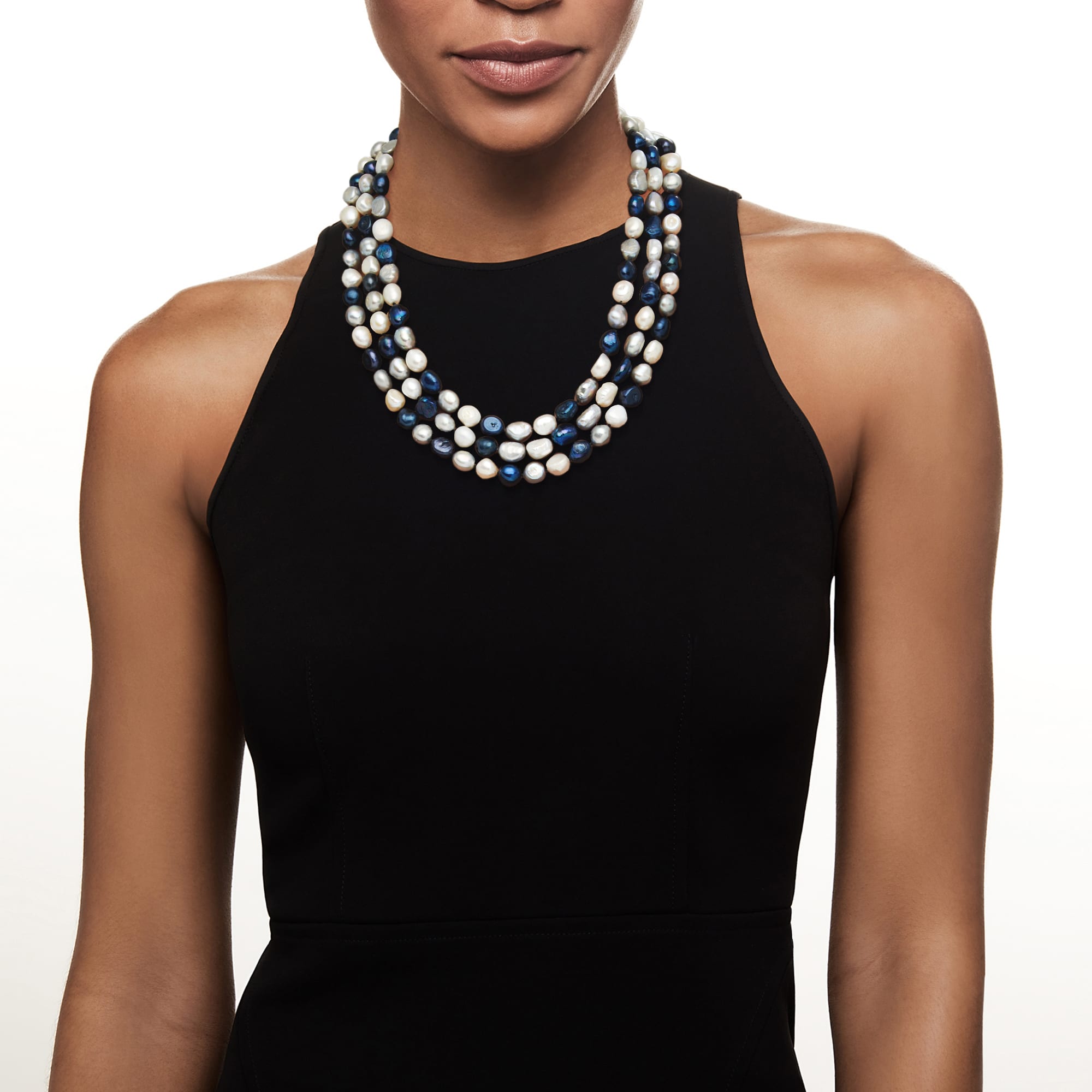 Ross simons online black pearl necklace