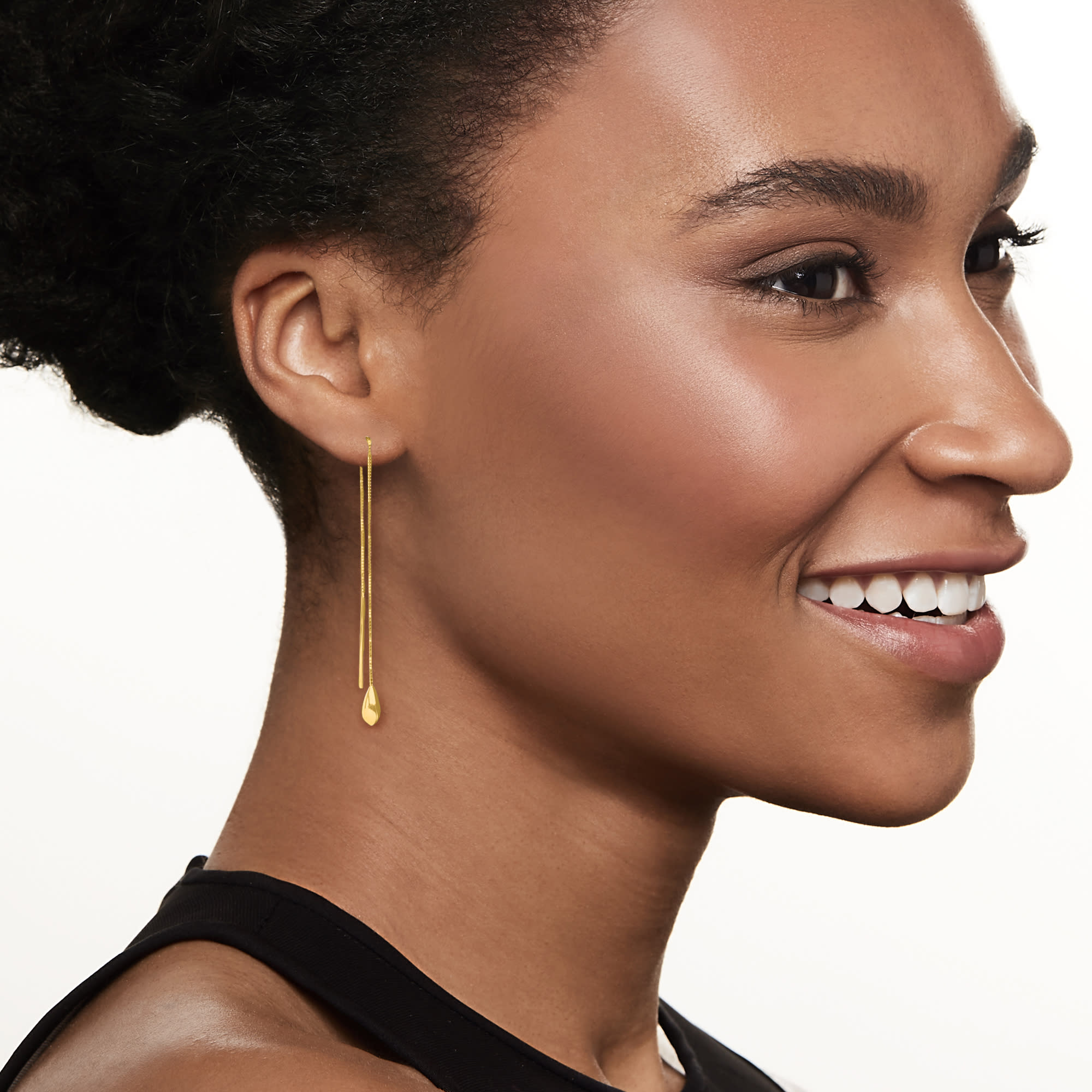 14kt gold online threader earrings