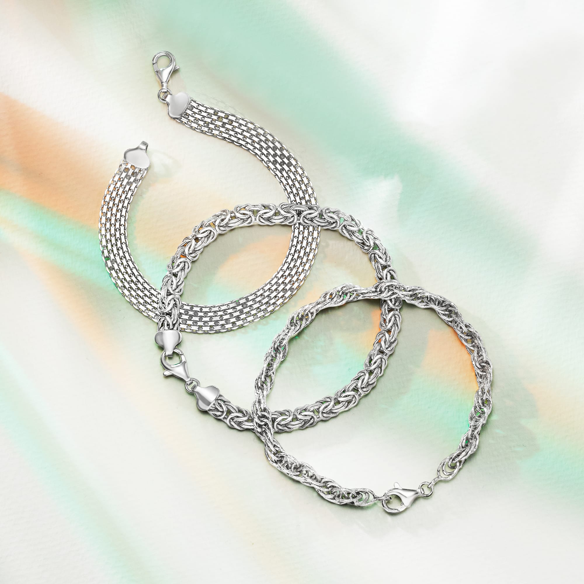Three-row cuff bracelet, Simons, Shop Women's Bracelets Online