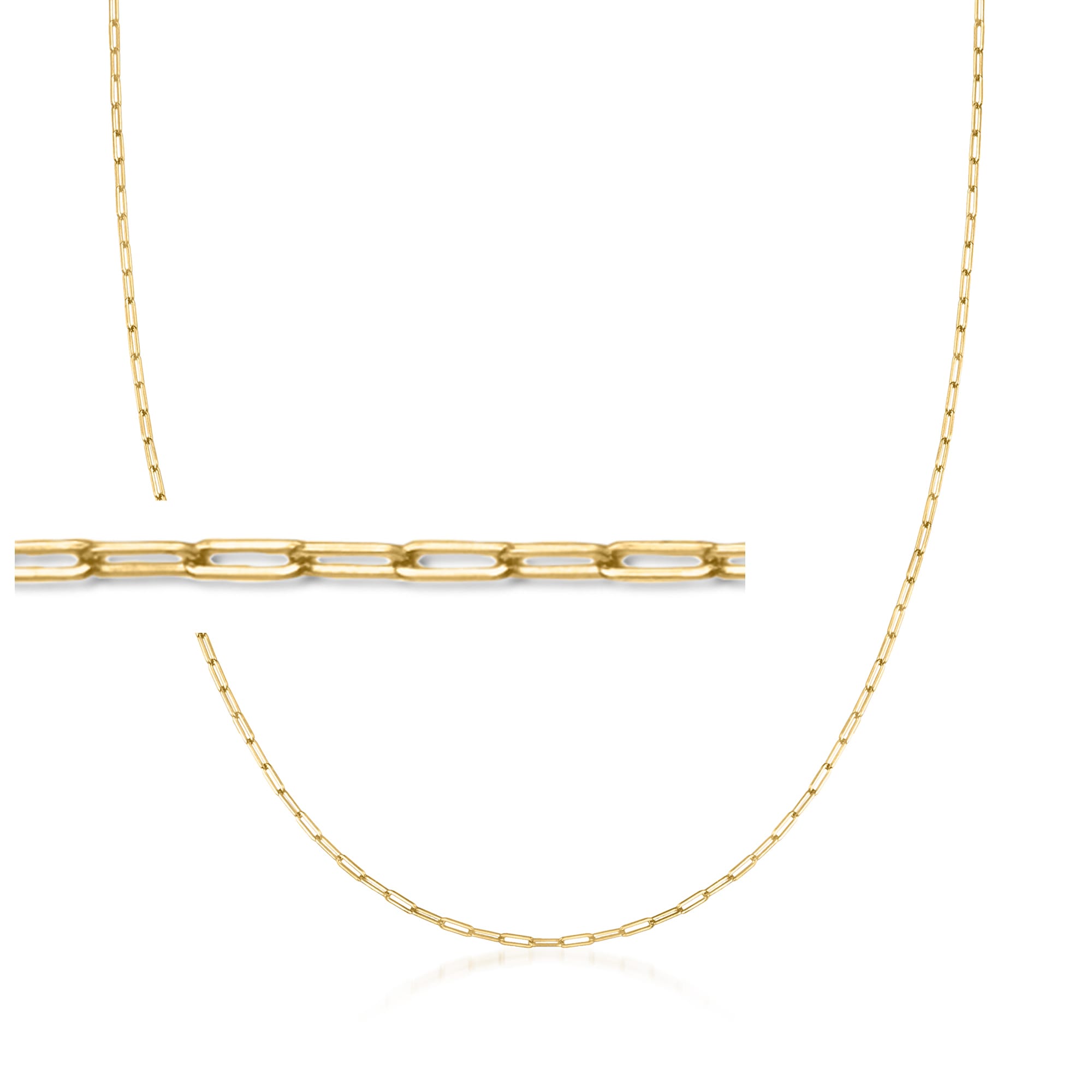 14kt Yellow Gold Paper Clip Link Necklace | Ross-Simons