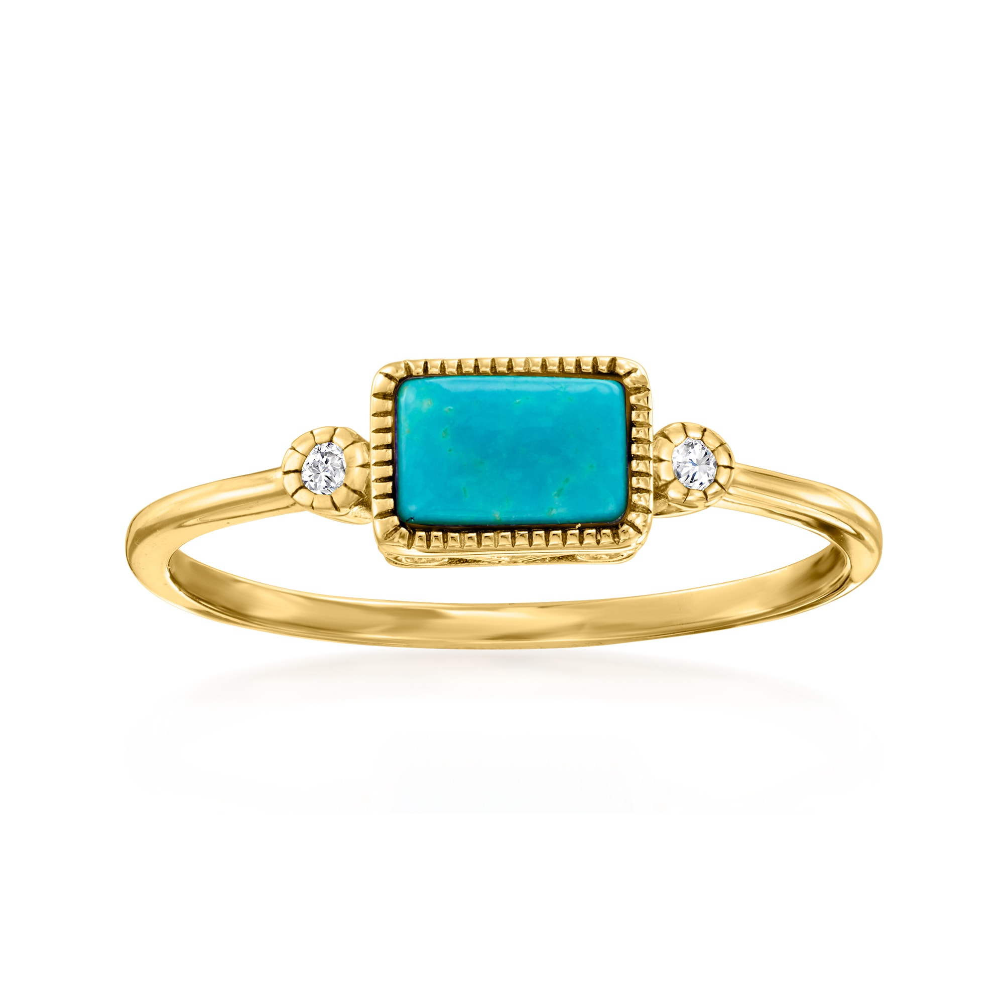 RAYA RING GUARD - TURQUOISE RING GUARD WITH DIAMOND ACCENTS