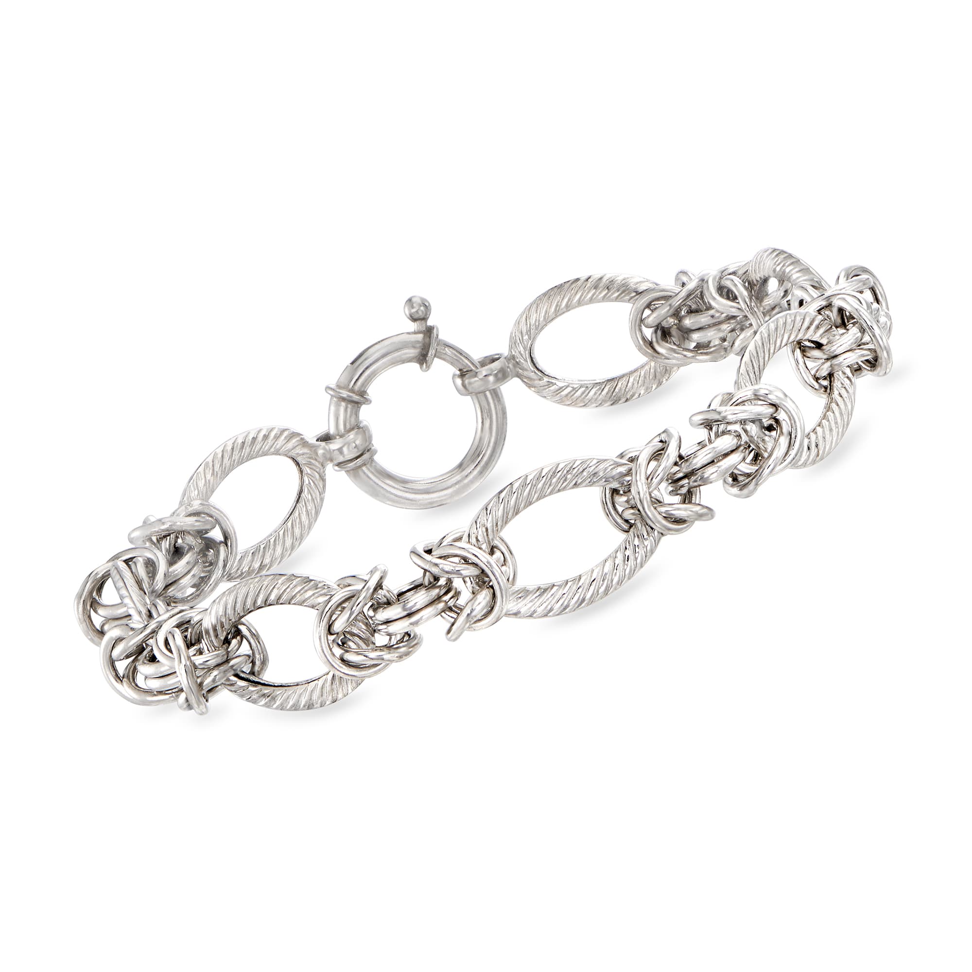 Sterling Silver Alternating-Link Bracelet | Ross-Simons