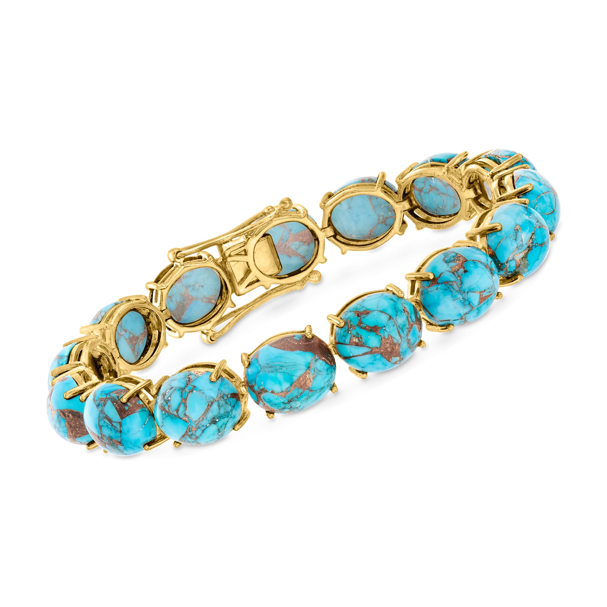 Yellow gold turquoise bracelet hotsell