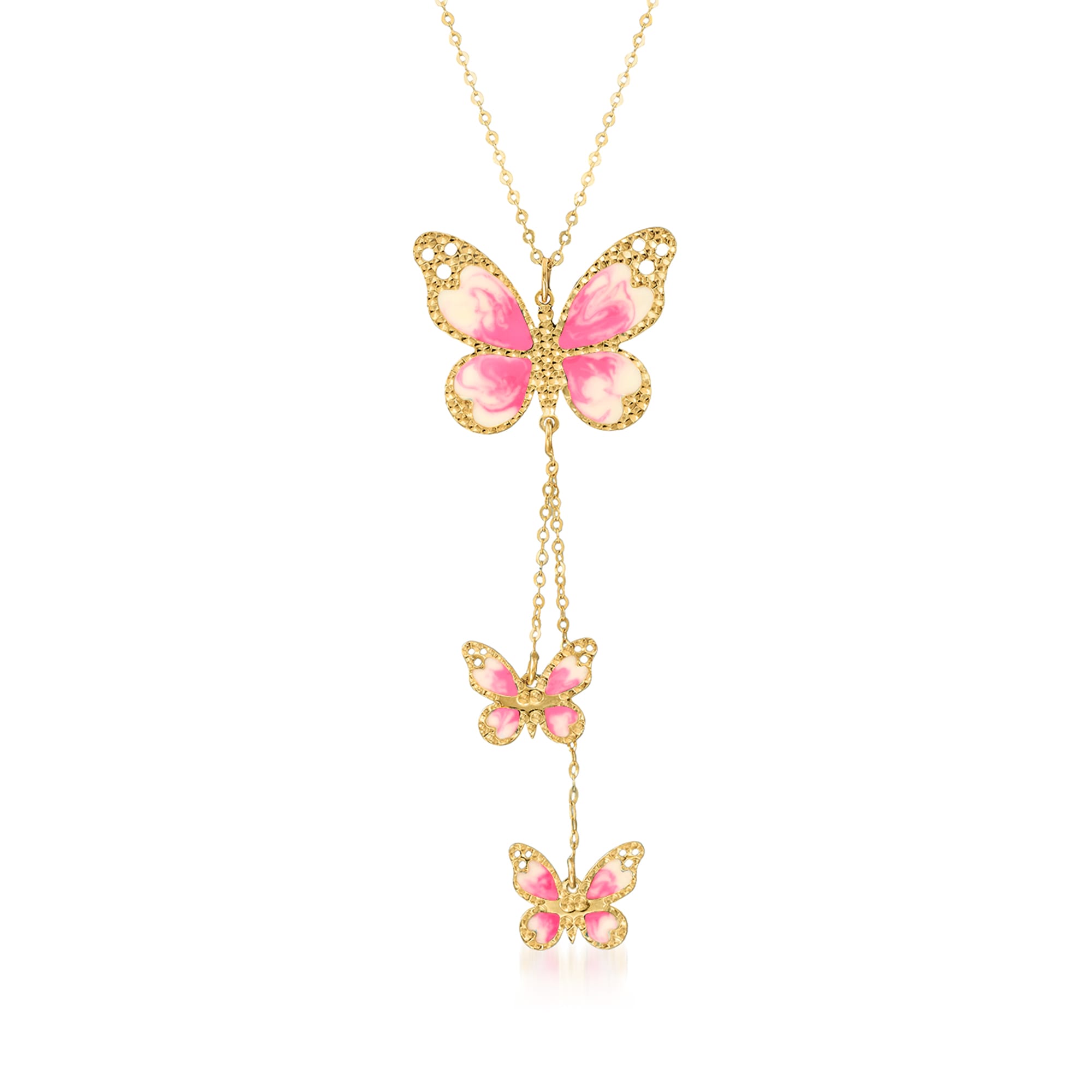 Pink hot sale butterfly jewelry