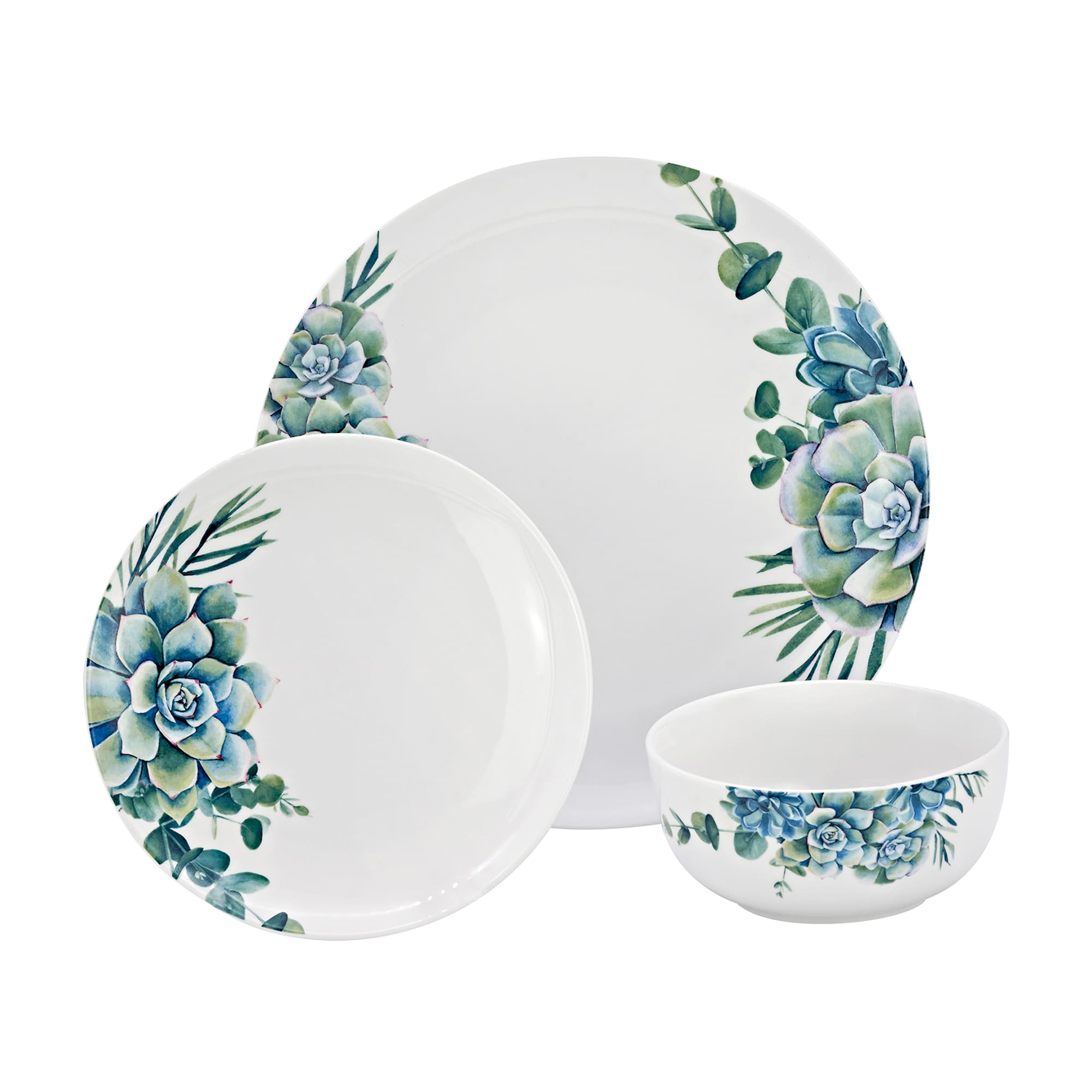 Dinnerware 4 Porcelain for Ross-Simons Succulent | Service Set 12-pc. Godinger