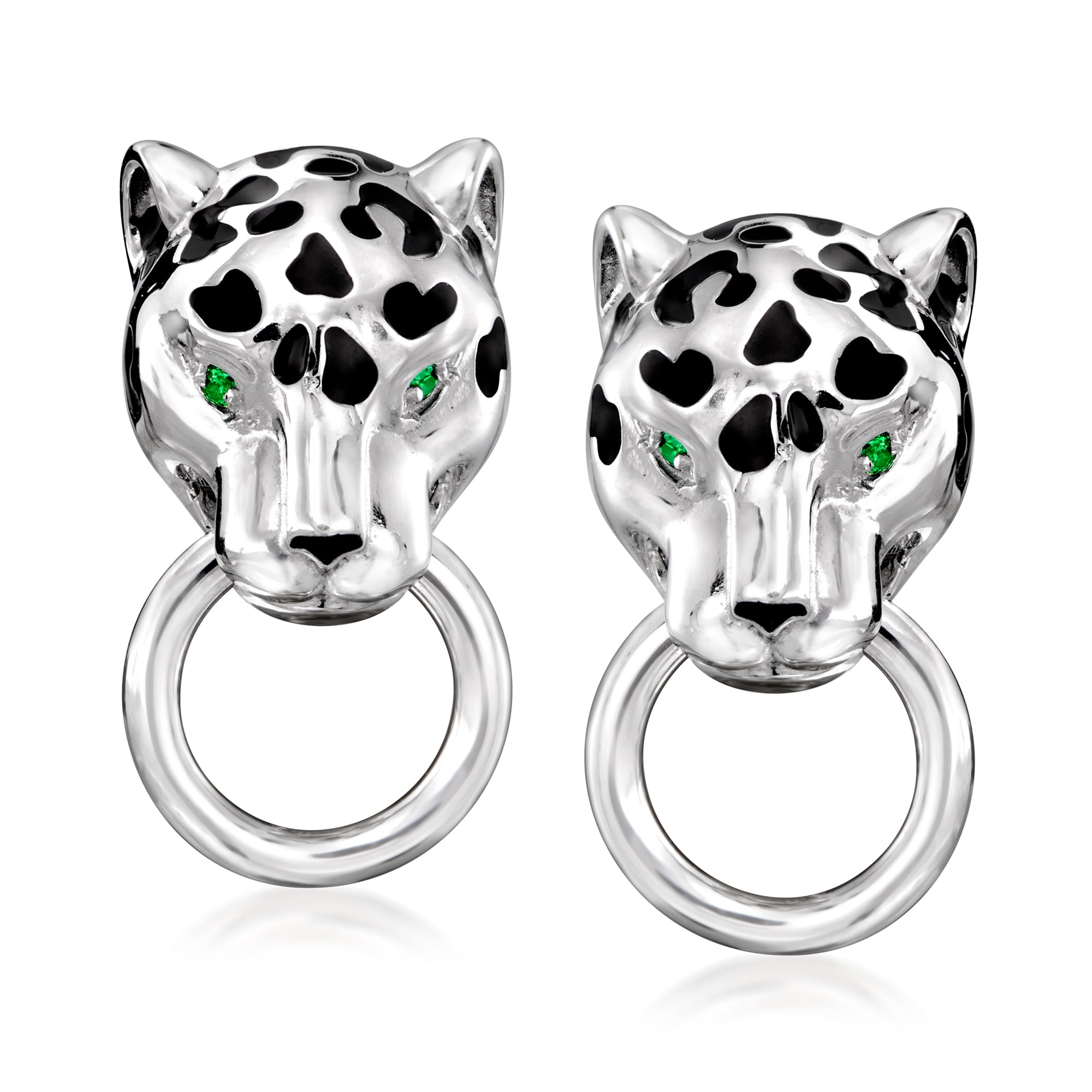 Charles Garnier Sterling Silver and Black Enamel Panther