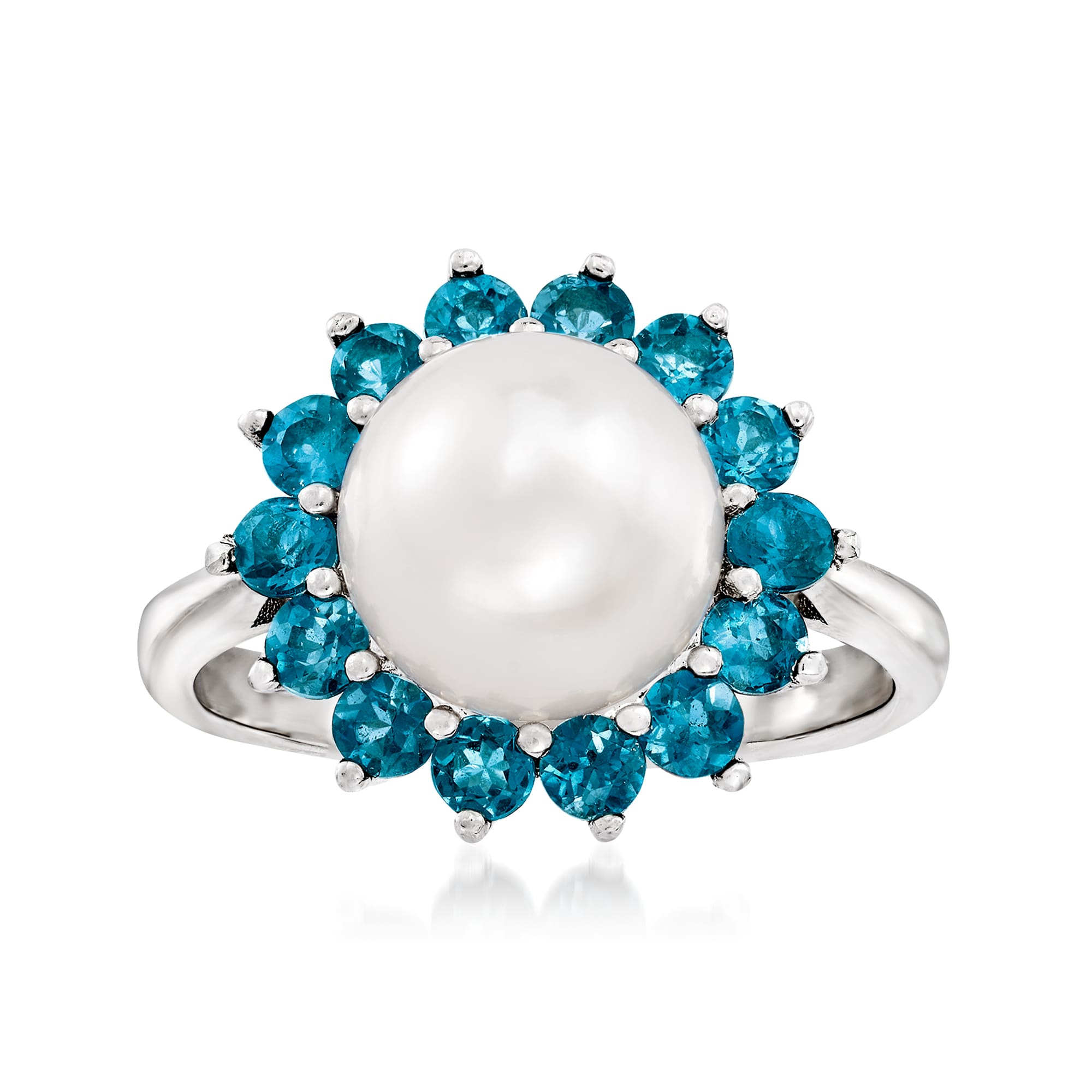 Blue topaz and pearl ring cheap