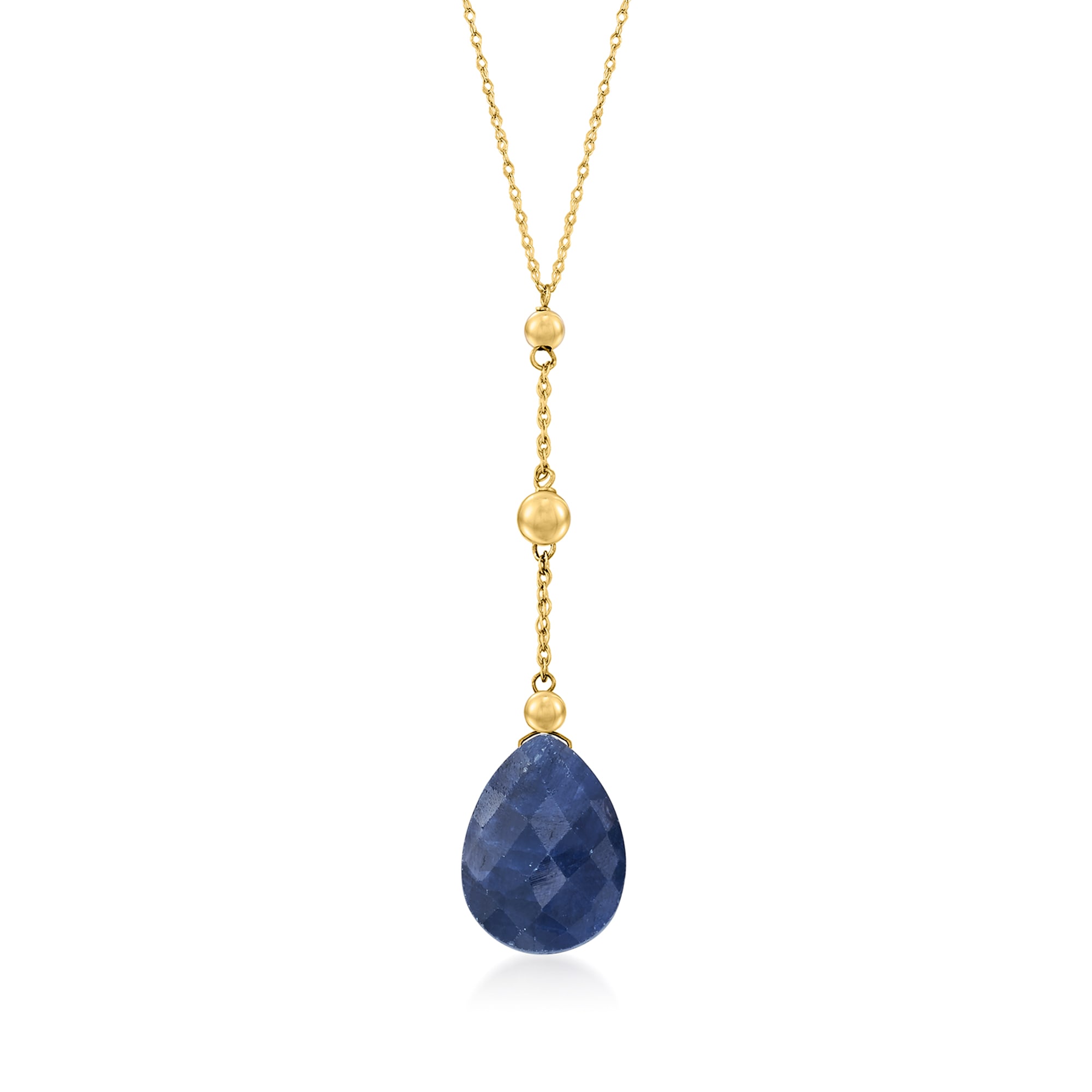 Blue Sapphire Drop Beaded Necklace - Iris Perry Designs